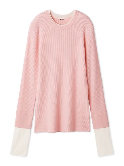 【ミラオーウェン/Mila Owen】のバイカラーリブニット インテリア・キッズ・メンズ・レディースファッション・服の通販 founy(ファニー) 　雑誌掲載アイテム　Magazine Picks & Fashion Features　ファッション雑誌　Fashion Magazines　オッジ　Oggi　ファッション　Fashion　レディースファッション　Fashion for Women　トップス・カットソー　Cut & Sew Tops　ニット　Knit Tops & Sweaters　アクリル　Acrylic Material　春　Spring　3月号　March Issue　シンプル　Simple, Minimal　ジャケット　Jacket, Outerwear　スタイリッシュ　Stylish, Fashionable　スマート　Smart, Elegant　雑誌　Magazine, Fashion Magazine　フォルム　Silhouette, Form　ボトム　Bottoms, Lower Wear　モノトーン　Monotone, Black and White　リブニット　Rib Knit, Ribbed Knit　エレガント 上品　Elegant　PNK[066]|ID: prp329100004847928 ipo3291000000036257634