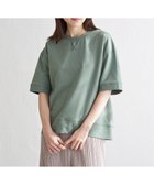 【イッカ/ikka】のコットンUSAミニ裏毛半袖Tシャツ 人気、トレンドファッション・服の通販 founy(ファニー) ファッション Fashion レディースファッション Fashion for Women トップス・カットソー Cut & Sew Tops シャツ・ブラウス・オフィスカジュアル Elegant Blouses & Button-Ups ロングTシャツ・Tシャツ Longline T-Shirts & Tees カットソー Cut and Sewn Top シンプル Simple, Minimal スウェット / スエット Sweatshirt, Sweatwear スリット Slit, Slit Detail ボックス Boxy, Box Shape ラウンド Round, Round Neck 半袖 Short Sleeve, Half Sleeve 無地 Plain, Solid Color thumbnail グリーン|ID: prp329100004848155 ipo3291000000035812524