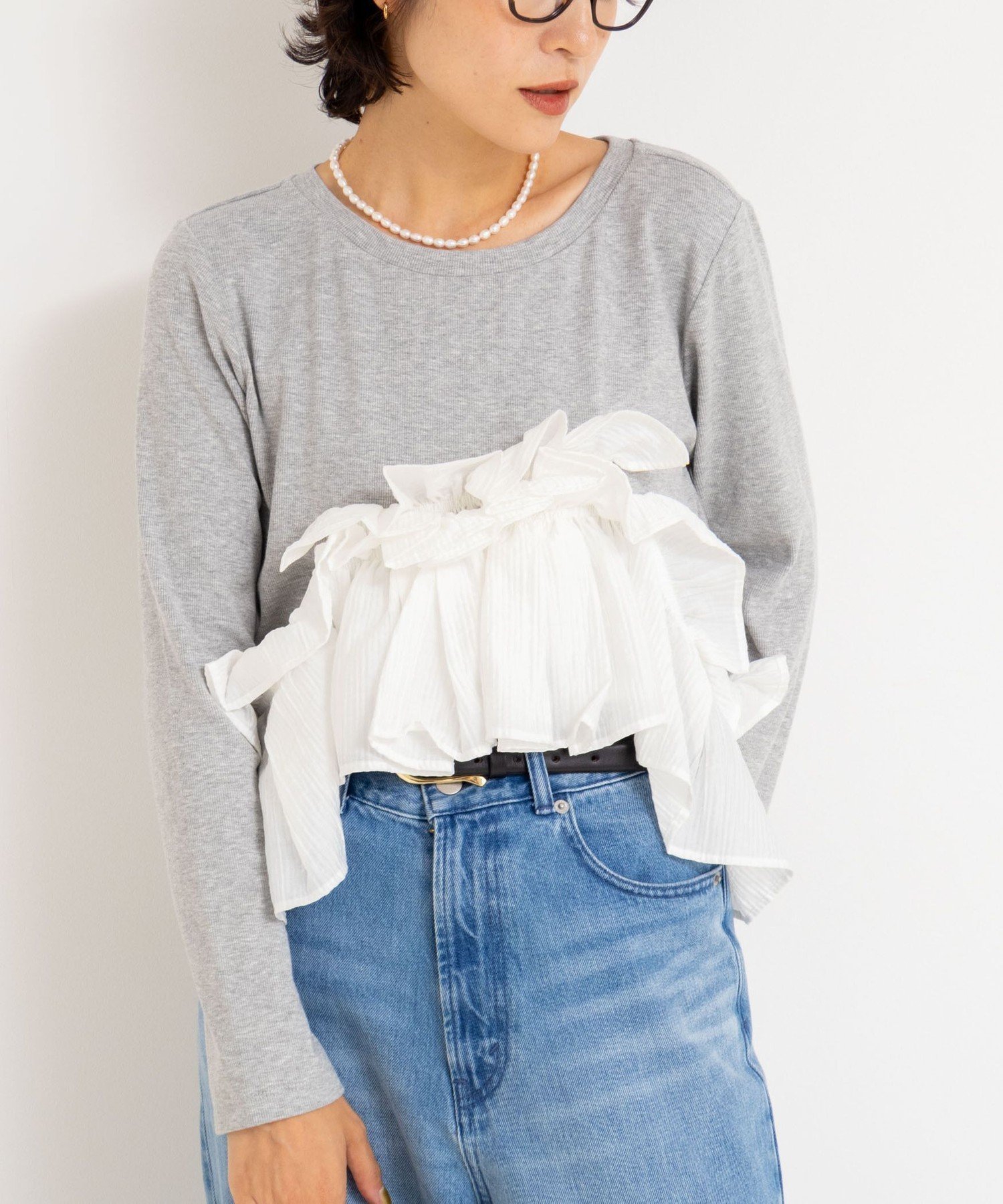 【ノーリーズ/NOLLEY'S】の3WAYリブフリルロンT インテリア・キッズ・メンズ・レディースファッション・服の通販 founy(ファニー) ファッション Fashion レディースファッション Fashion for Women トップス・カットソー Cut & Sew Tops ロングTシャツ・Tシャツ Longline T-Shirts & Tees 2025年 2025 2025-2026秋冬・A/W Autumn/Winter 2025–26 AW25–26 おすすめ Recommended / Our Picks カットソー Cut and Sewn Top ストレッチ Stretch, Stretchy Fabric テレコ Ribbed, Rib Stitch フェミニン Feminine, Girly フリル Frill, Ruffle 長袖 Long Sleeve, Full Sleeve グレー系その他|ID: prp329100004848211 ipo3291000000035432879