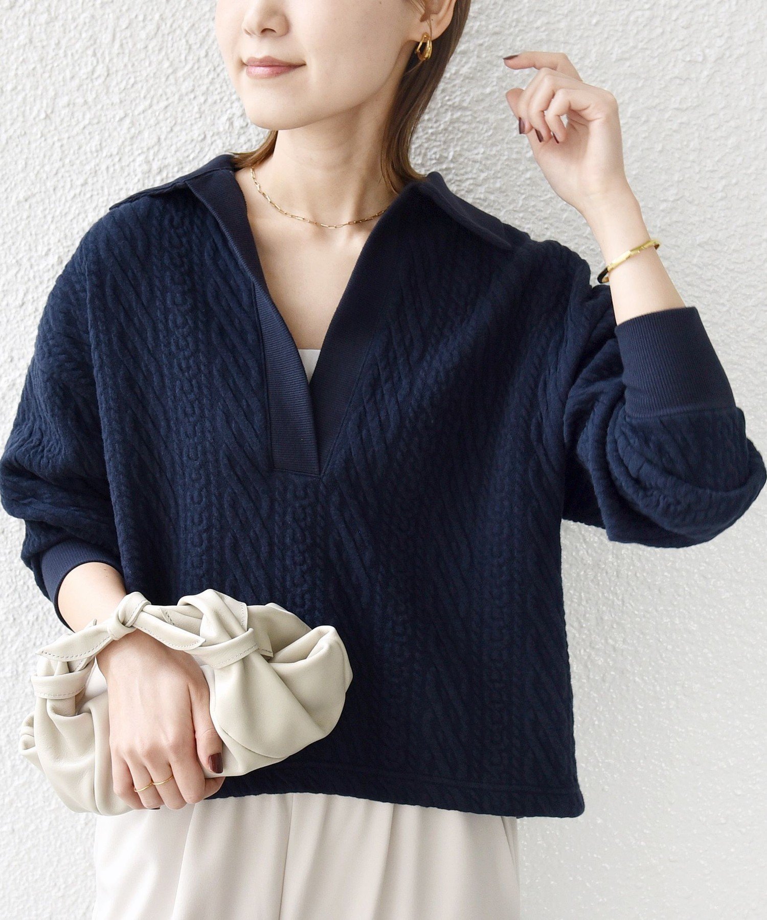 【シップス フォー ウィメン/SHIPS】の【WEB限定】 手洗い可能 ケーブル ジャージー ポロ プルオーバー インテリア・キッズ・メンズ・レディースファッション・服の通販 founy(ファニー) 　ファッション　Fashion　レディースファッション　Fashion for Women　トップス・カットソー　Cut & Sew Tops　カジュアルプルオーバー・ニットトップス　Pullovers & Knit Tops / Casual Pullovers　軽量　Lightweight, Ultra Light　シンプル　Simple, Minimal　スウェット / スエット　Sweatshirt, Sweatwear　バランス　Balance, Style Balance　ボトム　Bottoms, Lower Wear　ポケット　Pocket, Pocket Detail　マニッシュ　Mannish, Boyish　おすすめ　Recommended / Our Picks　2025年　2025　2025-2026秋冬・A/W　Autumn/Winter 2025–26 AW25–26　ネイビー|ID: prp329100004848218 ipo3291000000036118939
