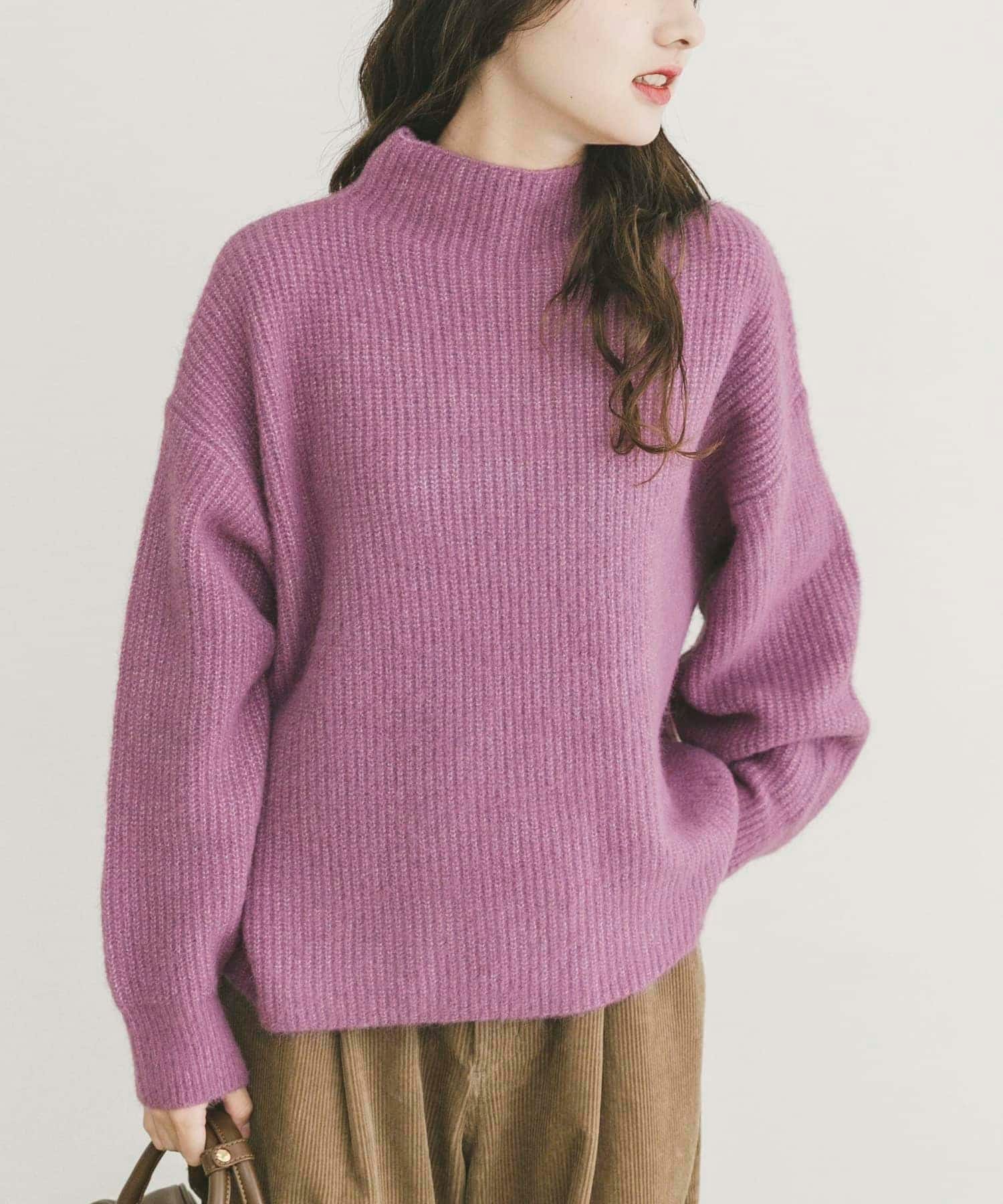 【アイテムズアーバンリサーチ/ITEMS URBAN RESEARCH】のフワフワボトルネックニット インテリア・キッズ・メンズ・レディースファッション・服の通販 founy(ファニー) 　ファッション　Fashion　レディースファッション　Fashion for Women　トップス・カットソー　Cut & Sew Tops　ニット　Knit Tops & Sweaters　2025年　2025　2025-2026秋冬・A/W　Autumn/Winter 2025–26 AW25–26　冬　Winter / This Winter　スリーブ　Sleeve, Long Sleeve / Short Sleeve　ボトルネック　Bottle Neck, Mock Neck　リラックス　Relax, Relaxed Fit　A/W・秋冬　Autumn/Winter　パープル|ID: prp329100004848713 ipo3291000000035454048