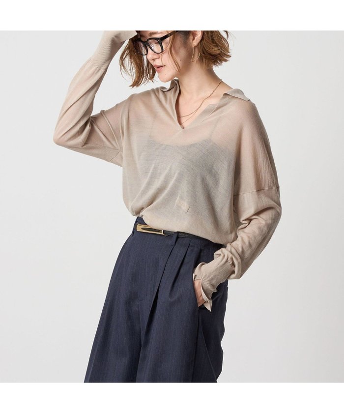 【ユナイテッドアローズ/UNITED ARROWS】のconte シアー スキッパー プルオーバーニット インテリア・キッズ・メンズ・レディースファッション・服の通販 founy(ファニー) https://founy.com/ ファッション Fashion レディースファッション Fashion for Women トップス・カットソー Cut & Sew Tops ニット Knit Tops & Sweaters カジュアルプルオーバー・ニットトップス Pullovers & Knit Tops / Casual Pullovers コンパクト Compact, Small Size シアー Sheer, See-Through スキッパー Skipper, Open Collar 定番 Standard, Basic Item バランス Balance, Style Balance ボトム Bottoms, Lower Wear A/W・秋冬 Autumn/Winter |ID: prp329100004848717 ipo3291000000035454278