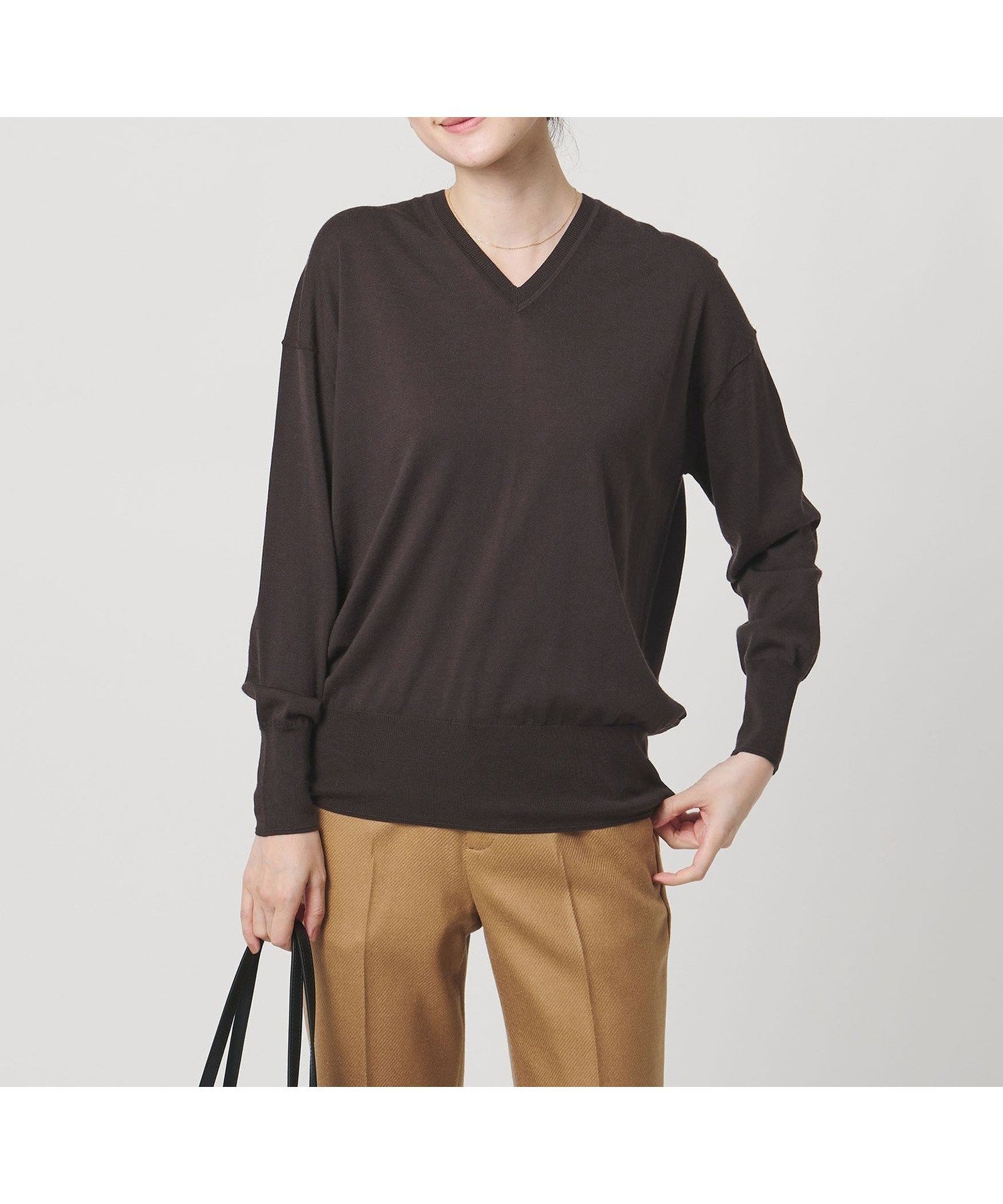 【ユナイテッドアローズ/UNITED ARROWS】の18G ウール Vネック ニット -ウォッシャブル- インテリア・キッズ・メンズ・レディースファッション・服の通販 founy(ファニー) 　ファッション　Fashion　レディースファッション　Fashion for Women　トップス・カットソー　Cut & Sew Tops　ニット　Knit Tops & Sweaters　Vネックトップス　V-Neck Tops / V-Cut Neckline Shirts　インナー　Innerwear　ウォッシャブル　Machine Washable　シンプル　Simple, Minimal　タートルネック　Turtleneck, High Neck　フォルム　Silhouette, Form　リラックス　Relax, Relaxed Fit　DK.BROWN|ID: prp329100004848722 ipo3291000000035454387