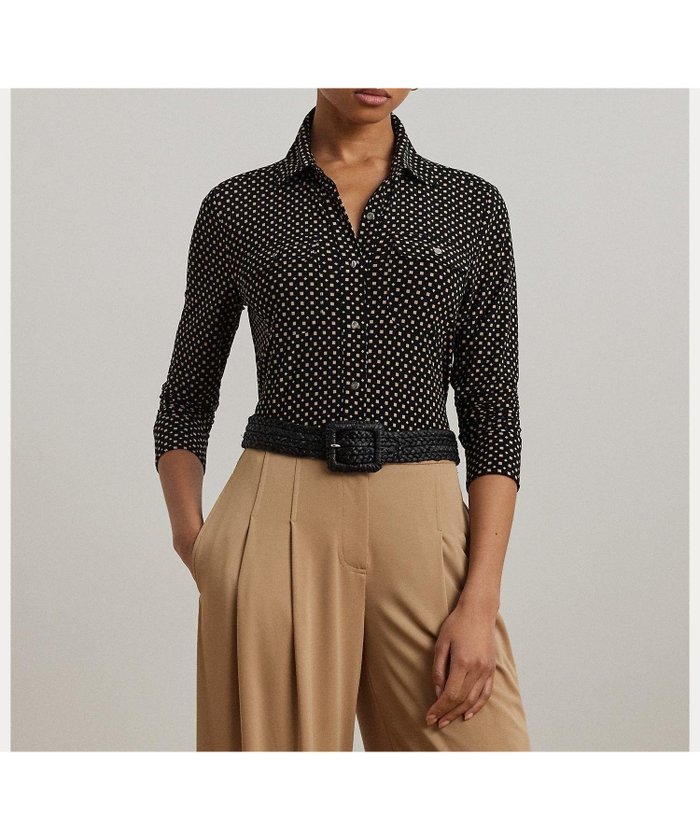 【ラルフローレン/RALPH LAUREN】のスリム フィット ジオプリント ジャージー シャツ インテリア・キッズ・メンズ・レディースファッション・服の通販 founy(ファニー) https://founy.com/ ファッション Fashion レディースファッション Fashion for Women トップス・カットソー Cut & Sew Tops シャツ・ブラウス・オフィスカジュアル Elegant Blouses & Button-Ups カフス Cuff Design ストレッチ Stretch, Stretchy Fabric ストレート Straight, Straight Cut スリム Slim, Slim Fit フィット Fit, Slim Fit プリント Print, Printed Pattern ポケット Pocket, Pocket Detail メタル Metal, Metal Parts ヨーク Yoke, Yoke Design ラウンド Round, Round Neck 長袖 Long Sleeve, Full Sleeve |ID: prp329100004848730 ipo3291000000035454639