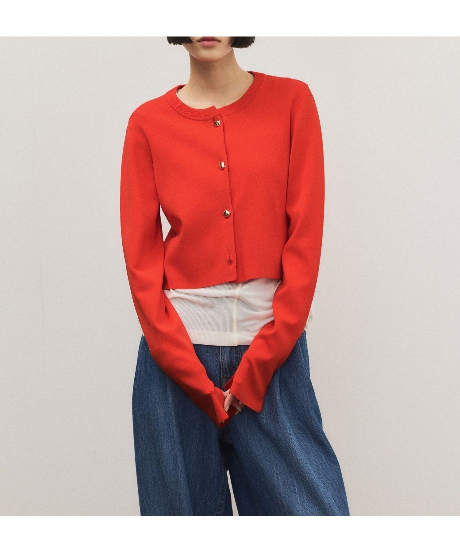 【アダム エ ロペ/ADAM ET ROPE'】のセレクトレングスコンパクトカーディガン/UV抑制/接触冷感 インテリア・キッズ・メンズ・レディースファッション・服の通販 founy(ファニー) 　ファッション　Fashion　レディースファッション　Fashion for Women　トップス・カットソー　Cut & Sew Tops　カーディガン・羽織り　Layered Style Cardigans　洗える　Machine Washable　カーディガン　Cardigan, Knitwear　コンパクト　Compact, Small Size　スリット　Slit, Slit Detail　バランス　Balance, Style Balance　フィット　Fit, Slim Fit　フロント　Front, Front Design　ブロック　Block, Solid Block Pattern　ボトム　Bottoms, Lower Wear　ポケット　Pocket, Pocket Detail　羽織　Haori, Light Jacket　ロング　Long, Long-Length　ワイド　Wide, Wide Fit　2026年　2026　レッド(60)|ID: prp329100004848740 ipo3291000000036339828