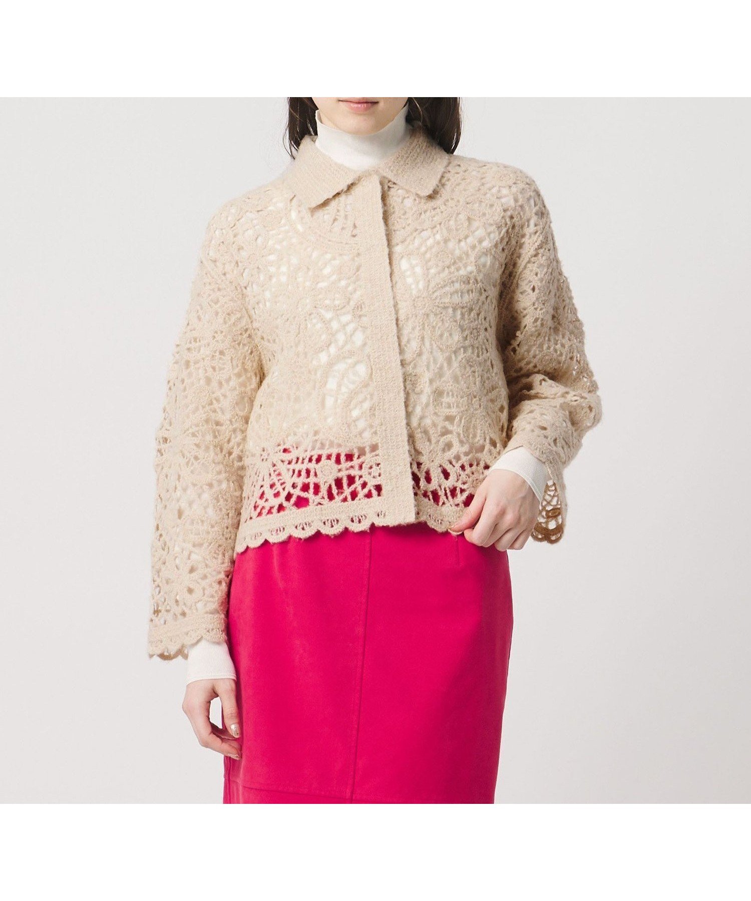 【ユナイテッドアローズ/UNITED ARROWS】のクロシェ ポロ カーディガン インテリア・キッズ・メンズ・レディースファッション・服の通販 founy(ファニー) ファッション Fashion レディースファッション Fashion for Women トップス・カットソー Cut & Sew Tops カーディガン・羽織り Layered Style Cardigans おすすめ Recommended / Our Picks カットソー Cut and Sewn Top カーディガン Cardigan, Knitwear クロシェ Crochet, Knitted Lace デニム Denim, Jeans Material フェミニン Feminine, Girly ボトム Bottoms, Lower Wear BEIGE|ID: prp329100004848751 ipo3291000000035455047