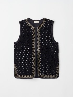 【ヴァン/Vin】のドット刺繍ベロアキルティングベスト 人気、トレンドファッション・服の通販 founy(ファニー) ファッション Fashion レディースファッション Fashion for Women アウター Coat / Outerwear Collection トップス・カットソー Cut & Sew Tops ベスト&ジレ / 重ね着スタイル Vests & Gilets ベロアトップス Velour Tops / Velvet-Look Items クラシカル Classical, Vintage-Inspired ドット Polka Dot, Dot Pattern ベスト Vest, Waistcoat ベロア Velour, Soft Velvet ワイド Wide, Wide Fit エレガント 上品 Elegant 別注 Limited Edition, Custom Order |ID:prp329100004848756