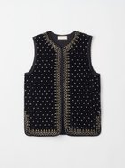 【ヴァン/Vin】のドット刺繍ベロアキルティングベスト ブラック|ID: prp329100004848756 ipo3291000000035455167