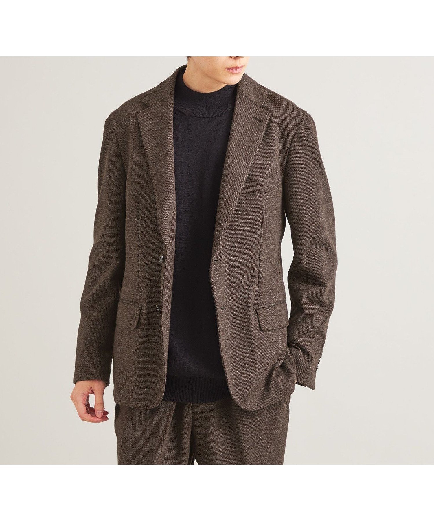 【ユナイテッドアローズ/UNITED ARROWS / MEN】のツイルジャージー 2ボタンジャケット A DAY IN THE LIFE インテリア・キッズ・メンズ・レディースファッション・服の通販 founy(ファニー) ファッション Fashion メンズファッション Fashion for Men インナー Innerwear カットソー Cut and Sewn Top ジャケット Jacket, Outerwear スラックス Slacks, Dress Pants スーツ Suit, Formalwear 定番 Standard, Basic Item フラップ Flap, Flap Pocket ポケット Pocket, Pocket Detail ビジネス 仕事 通勤 Business / Work / Commuting DK.BROWN|ID: prp329100004848770 ipo3291000000035455355