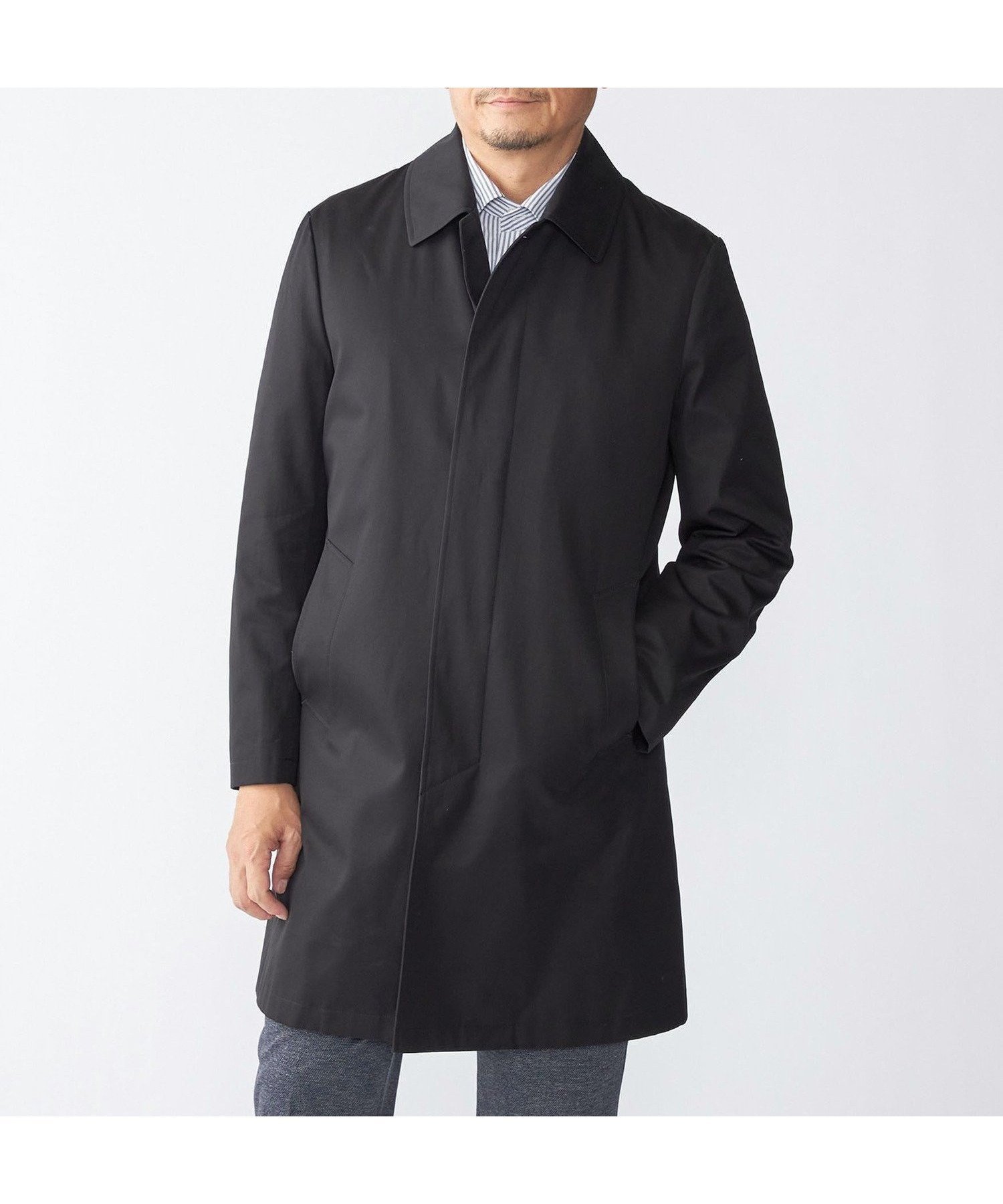 【シップス/SHIPS / MEN】のSHIPS VENTILE コットン ステンカラー コート インテリア・キッズ・メンズ・レディースファッション・服の通販 founy(ファニー) 　ファッション　Fashion　メンズファッション　Fashion for Men　コンパクト　Compact, Small Size　ジャケット　Jacket, Outerwear　スーツ　Suit, Formalwear　ツイル　Twist, Twisted Detail　ライナー　Liner, Inner Layer　ラップ　Wrap, Wrap Design　おすすめ　Recommended / Our Picks　旅行　Travel　エレガント 上品　Elegant　ビジネス 仕事 通勤　Business / Work / Commuting　ブラック|ID: prp329100004848800 ipo3291000000036267730
