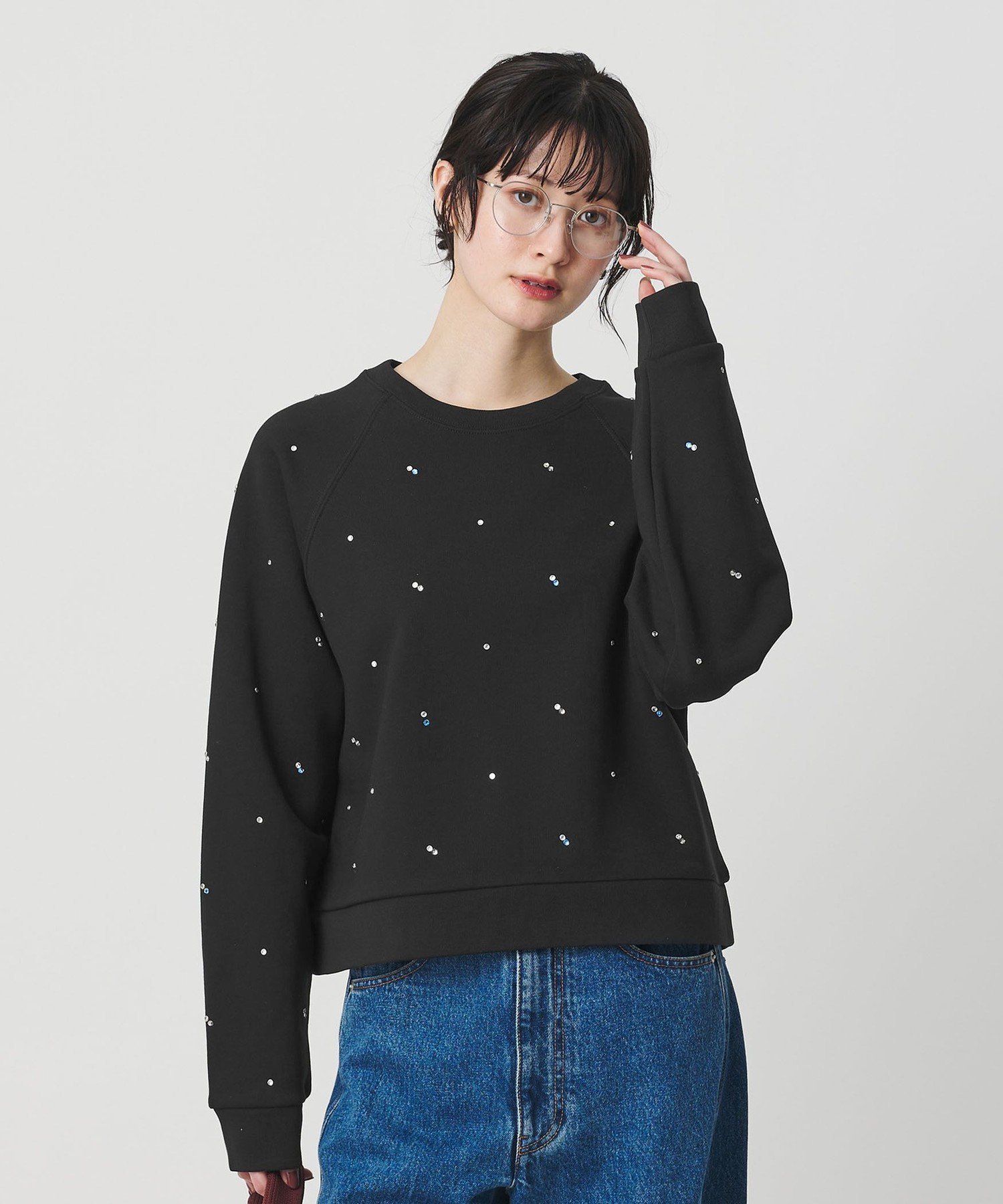 【ビューティ&ユース ユナイテッドアローズ/BEAUTY&YOUTH / UNITED ARROWS】のコットン裏毛 ラインストーン スウェットプルオーバー インテリア・キッズ・メンズ・レディースファッション・服の通販 founy(ファニー) ファッション Fashion レディースファッション Fashion for Women トップス・カットソー Cut & Sew Tops レディースパーカー・カジュアルフーディー Casual Hoodies & Sweatshirts カジュアルプルオーバー・ニットトップス Pullovers & Knit Tops / Casual Pullovers スウェット・クルーネックトップス Sweatshirts & Crewnecks / Relaxed Fit Sweat Tops アクセサリー Fashion Accessories 春 Spring スウェット / スエット Sweatshirt, Sweatwear ストーン Stone, Gem-Like バランス Balance, Style Balance フレア Flare, Flared ベーシック Basic, Essential ボトム Bottoms, Lower Wear ロング Long, Long-Length ワイド Wide, Wide Fit おすすめ Recommended / Our Picks BLACK|ID: prp329100004848826 ipo3291000000035833845