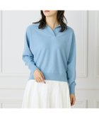 【イネド/INED】のポロ衿ドルマンニット サックス|ID: prp329100004848829 ipo3291000000035456636