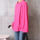 【ミニミニストア/miniministore】のゆったり 着やせ 長袖プルオーバー 無地 ホットピンク|ID: prp329100004850168 ipo3291000000036296724