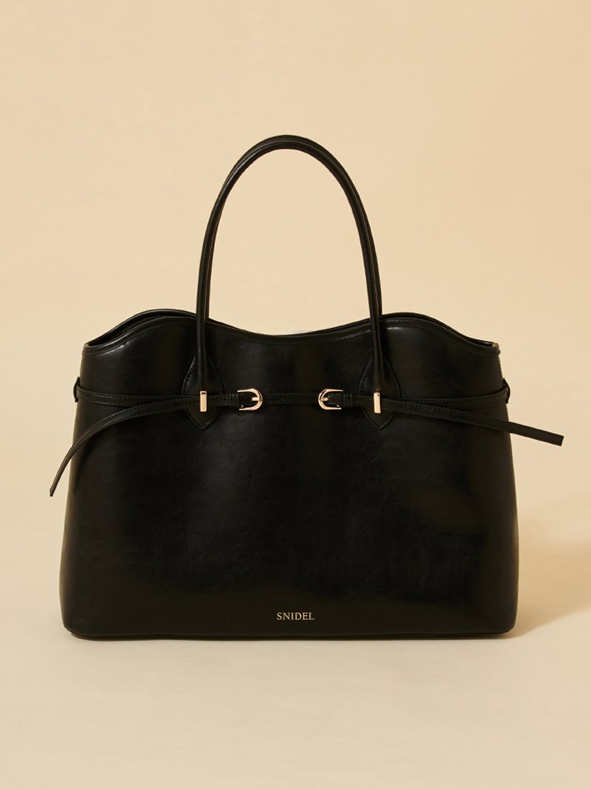 【スナイデル/SNIDEL】の【WEB限定カラーあり】ソフトベルトトートバッグ インテリア・キッズ・メンズ・レディースファッション・服の通販 founy(ファニー) 　ファッション　Fashion　レディースファッション　Fashion for Women　バッグ　Bags　ベルト&ウエストマーク　Belts & Waist Accessories　エレガント 上品　Elegant　ヴィンテージ　Vintage Style　クラシカル　Classical, Vintage-Inspired　シンプル　Simple, Minimal　スマート　Smart, Elegant　フェイクレザー　Faux Leather, PU Leather　ポケット　Pocket, Pocket Detail　マグネット　Magnet, Magnetic Closure　ミックス　Mix, Mixed Style　ビジネス 仕事 通勤　Business / Work / Commuting　BLK[009]|ID: prp329100004850222 ipo3291000000035938066