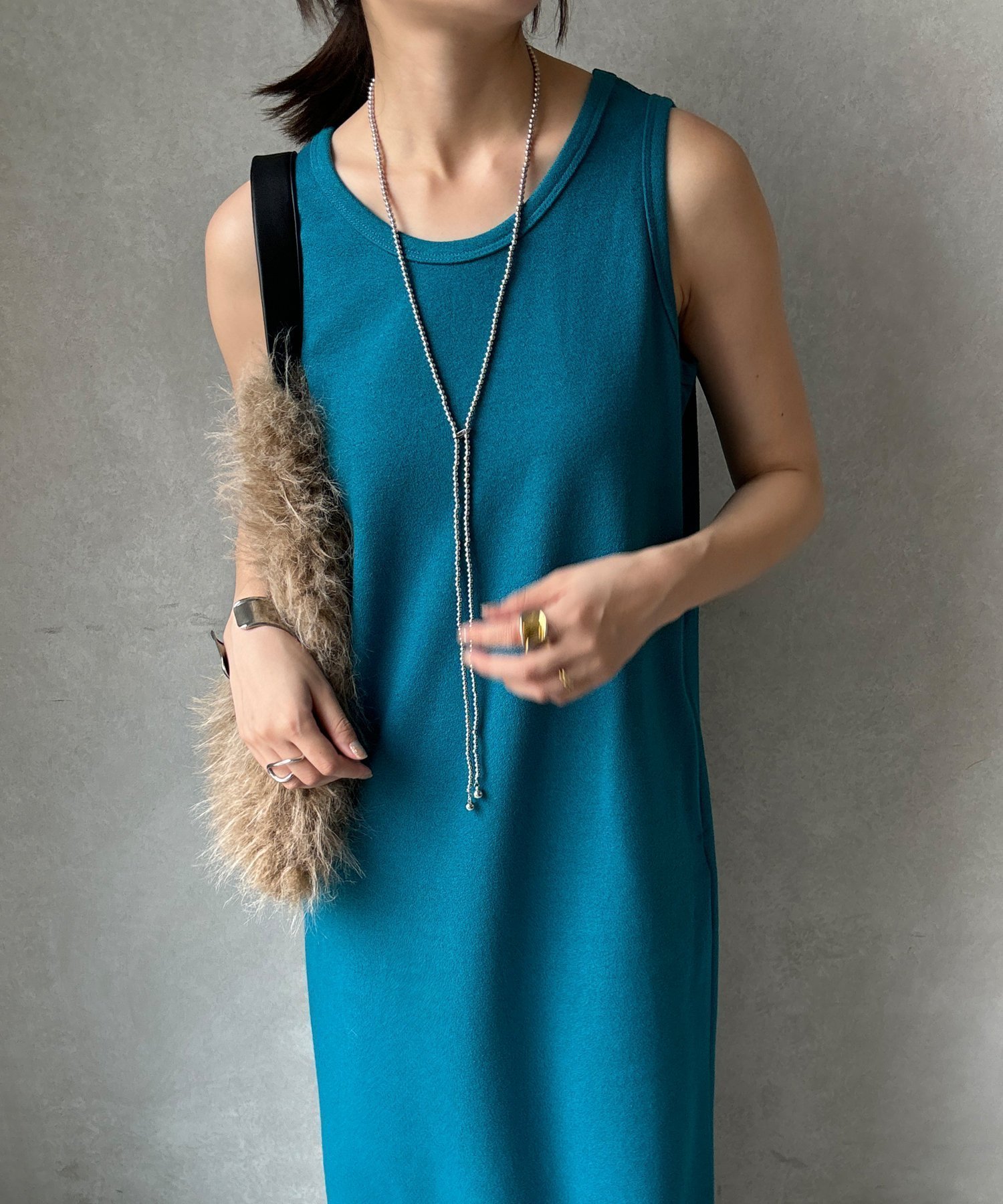 【ドゥドゥ/DouDou】の【全骨格細見え】ブークレーダンボールタンクワンピース インテリア・キッズ・メンズ・レディースファッション・服の通販 founy(ファニー) 　ファッション　Fashion　レディースファッション　Fashion for Women　ワンピース　Dresses　春　Spring　スマート　Smart, Elegant　スリット　Slit, Slit Detail　雑誌　Magazine, Fashion Magazine　タンク　Tank Top, Sleeveless Top　フラット　Flat, Flat Shoes　ポケット　Pocket, Pocket Detail　S/S・春夏　SS, Spring/Summer, Warm Season　再入荷　Restock / Back in Stock　夏　Summer　エレガント 上品　Elegant　2025年　2025　2025春夏・S/S　Spring/Summer 2025 SS25　ブルー|ID: prp329100004850269 ipo3291000000036042868