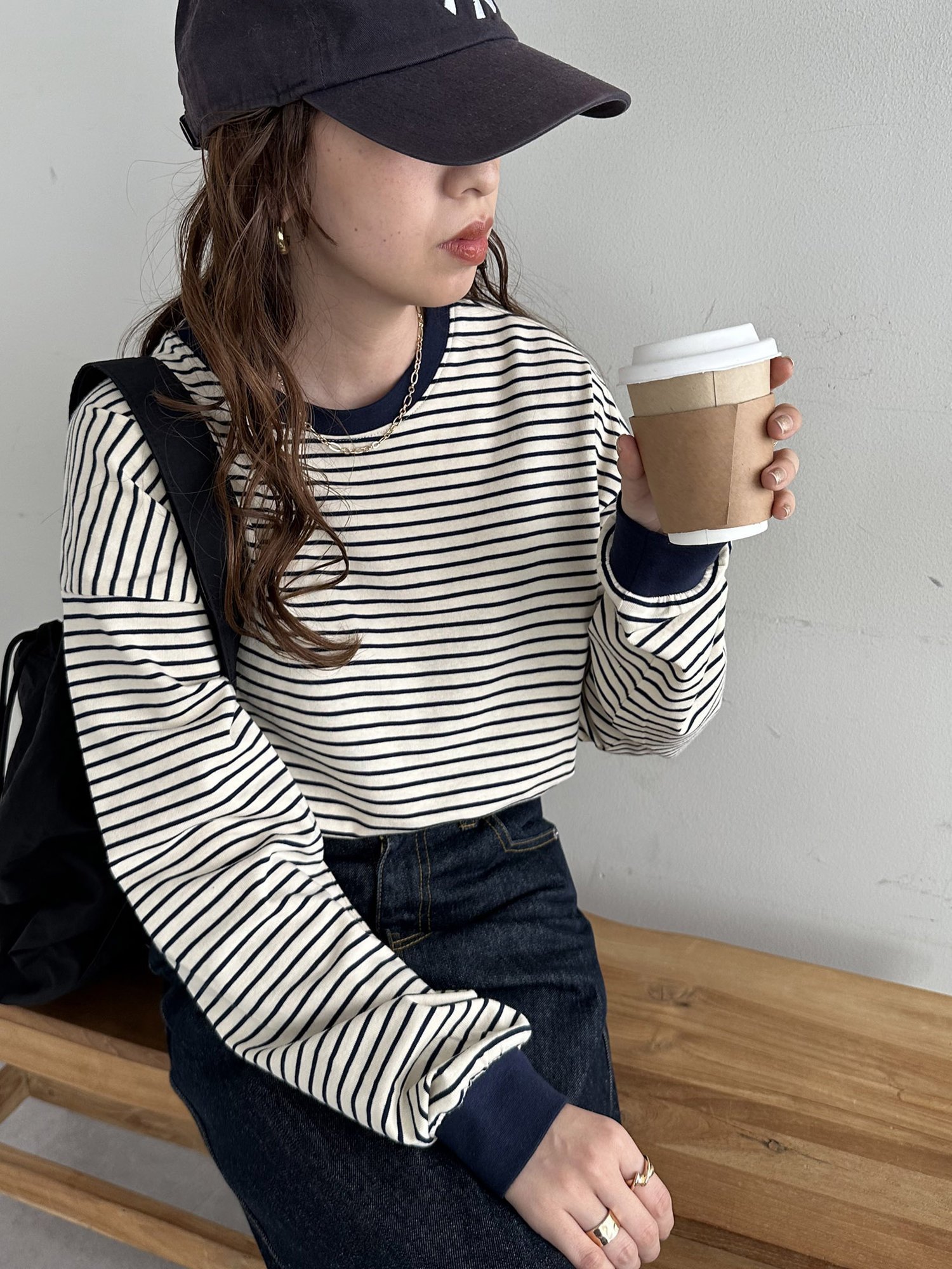 【ディスコート/Discoat】の【21色展開/WEB限定】ボーダービッグロングTシャツ インテリア・キッズ・メンズ・レディースファッション・服の通販 founy(ファニー) 　ファッション　Fashion　レディースファッション　Fashion for Women　トップス・カットソー　Cut & Sew Tops　シャツ・ブラウス・オフィスカジュアル　Elegant Blouses & Button-Ups　ロングTシャツ・Tシャツ　Longline T-Shirts & Tees　インナー　Innerwear　カーゴパンツ　Cargo Pants, Utility Pants　シンプル　Simple, Minimal　ジャケット　Jacket, Outerwear　スラックス　Slacks, Dress Pants　とろみ　Fluid, Flowy Fabric　デニム　Denim, Jeans Material　バランス　Balance, Style Balance　リラックス　Relax, Relaxed Fit　冬　Winter / This Winter　おすすめ　Recommended / Our Picks　ネイビー|ID: prp329100004850967 ipo3291000000036160483