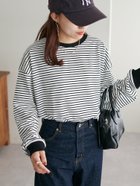 【ディスコート/Discoat】の【21色展開/WEB限定】ボーダービッグロングTシャツ 人気、トレンドファッション・服の通販 founy(ファニー) ファッション Fashion レディースファッション Fashion for Women トップス・カットソー Cut & Sew Tops シャツ・ブラウス・オフィスカジュアル Elegant Blouses & Button-Ups ロングTシャツ・Tシャツ Longline T-Shirts & Tees インナー Innerwear カーゴパンツ Cargo Pants, Utility Pants シンプル Simple, Minimal ジャケット Jacket, Outerwear スラックス Slacks, Dress Pants とろみ Fluid, Flowy Fabric デニム Denim, Jeans Material バランス Balance, Style Balance リラックス Relax, Relaxed Fit 冬 Winter / This Winter おすすめ Recommended / Our Picks thumbnail アイボリー|ID: prp329100004850967 ipo3291000000036160494