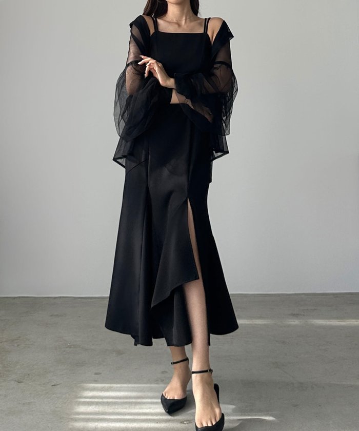 【ジュノア/JUNOAH】のLouere イレヘム深スリットマーメイドキャミワンピース インテリア・キッズ・メンズ・レディースファッション・服の通販 founy(ファニー) https://founy.com/ ファッション Fashion レディースファッション Fashion for Women ワンピース Dresses キャミソールワンピース Camisole Dresses イレヘム Irregular Hemline |ID: prp329100004851036 ipo3291000000035650816