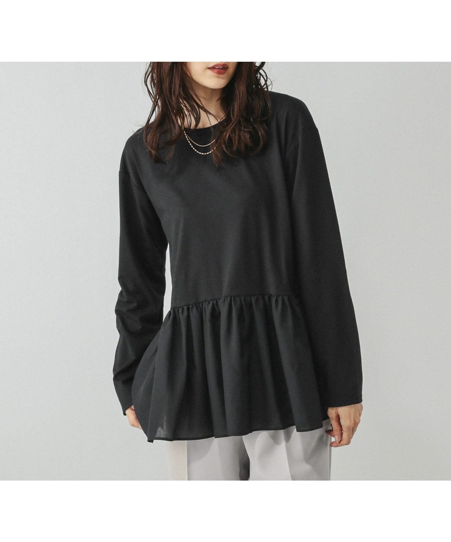 【グローバルワーク/GLOBAL WORK】のヘビロッTEEアソート切り替えプルオーバー/580895 インテリア・キッズ・メンズ・レディースファッション・服の通販 founy(ファニー) 　ファッション　Fashion　レディースファッション　Fashion for Women　トップス・カットソー　Cut & Sew Tops　カジュアルプルオーバー・ニットトップス　Pullovers & Knit Tops / Casual Pullovers　おすすめ　Recommended / Our Picks　インナー　Innerwear　ギャザー　Gathered, Ruffled　ジャケット　Jacket, Outerwear　バランス　Balance, Style Balance　ペプラム　Peplum, Flared Hem　ボトム　Bottoms, Lower Wear　マニッシュ　Mannish, Boyish　人気　Popular, Best Seller　切替　Switching, Contrast Panel　秋　Autumn　ブラック*ペプラム09|ID: prp329100004851457 ipo3291000000035591603