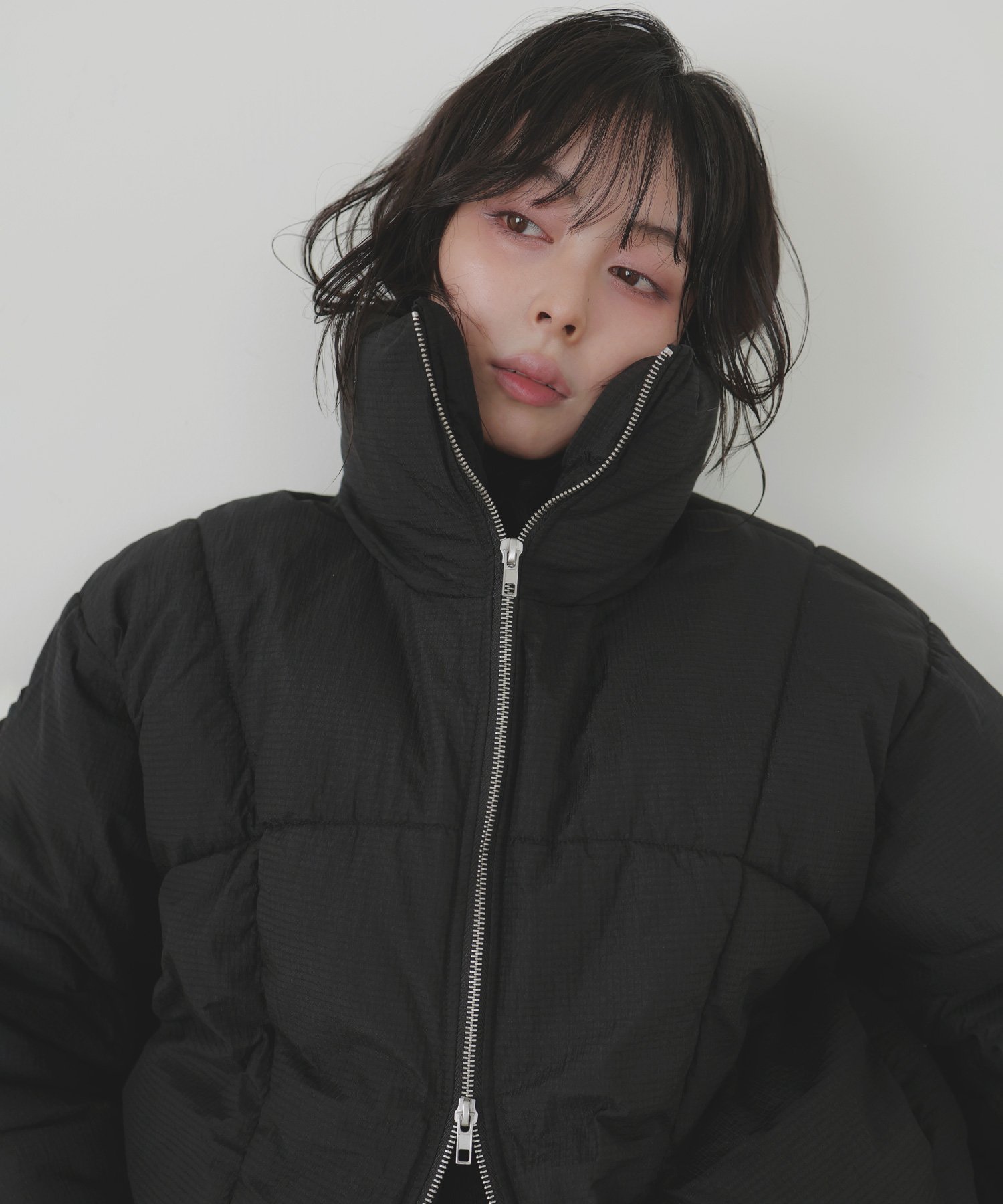 【リアン/Lian】のチェックファイバーショートダウン インテリア・キッズ・メンズ・レディースファッション・服の通販 founy(ファニー) 　ファッション　Fashion　レディースファッション　Fashion for Women　ショート　Short, Short Length　スタンド　Stand Collar, Upright Stand　ダウン　Down, Puffer　冬　Winter / This Winter　ブラック|ID: prp329100004851631 ipo3291000000035598898