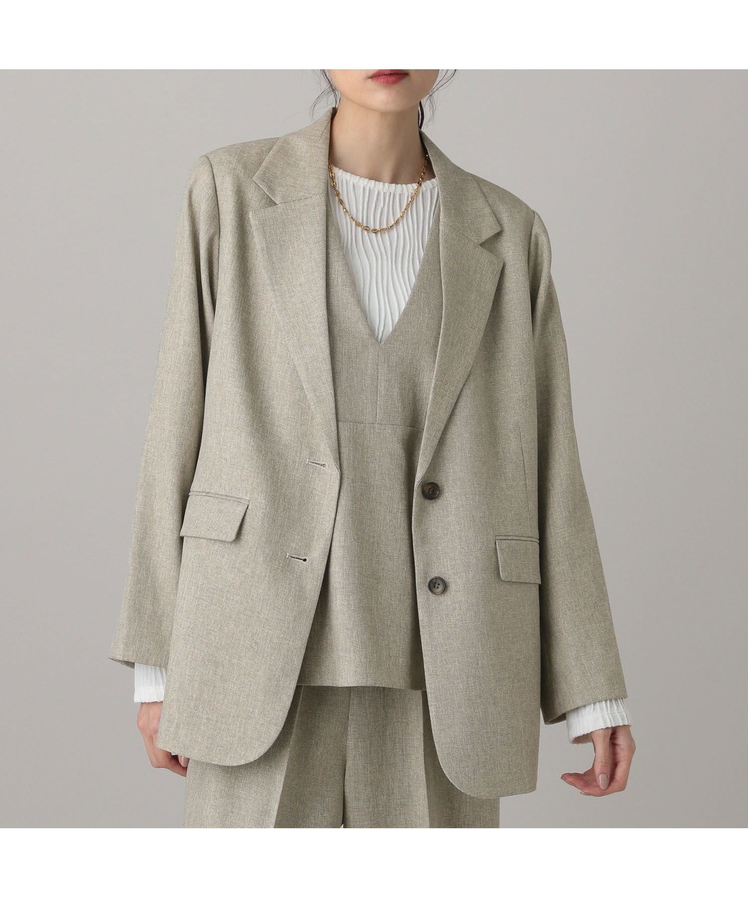 【グローバルワーク/GLOBAL WORK】のMATINEE LINE/ツィードライク/シングルジャケット/625090 人気、トレンドファッション・服の通販 founy(ファニー) 　ファッション　Fashion　レディースファッション　Fashion for Women　アウター　Coat / Outerwear Collection　レディースジャケット・軽アウター　Jackets　おすすめ　Recommended / Our Picks　ジャケット　Jacket, Outerwear　ストレッチ　Stretch, Stretchy Fabric　ストレート　Straight, Straight Cut　セットアップ　Set-Up, Coordinated Outfit　ボトム　Bottoms, Lower Wear　ミックス　Mix, Mixed Style　 other-1|ID: prp329100004851636 ipo3291000000035599257