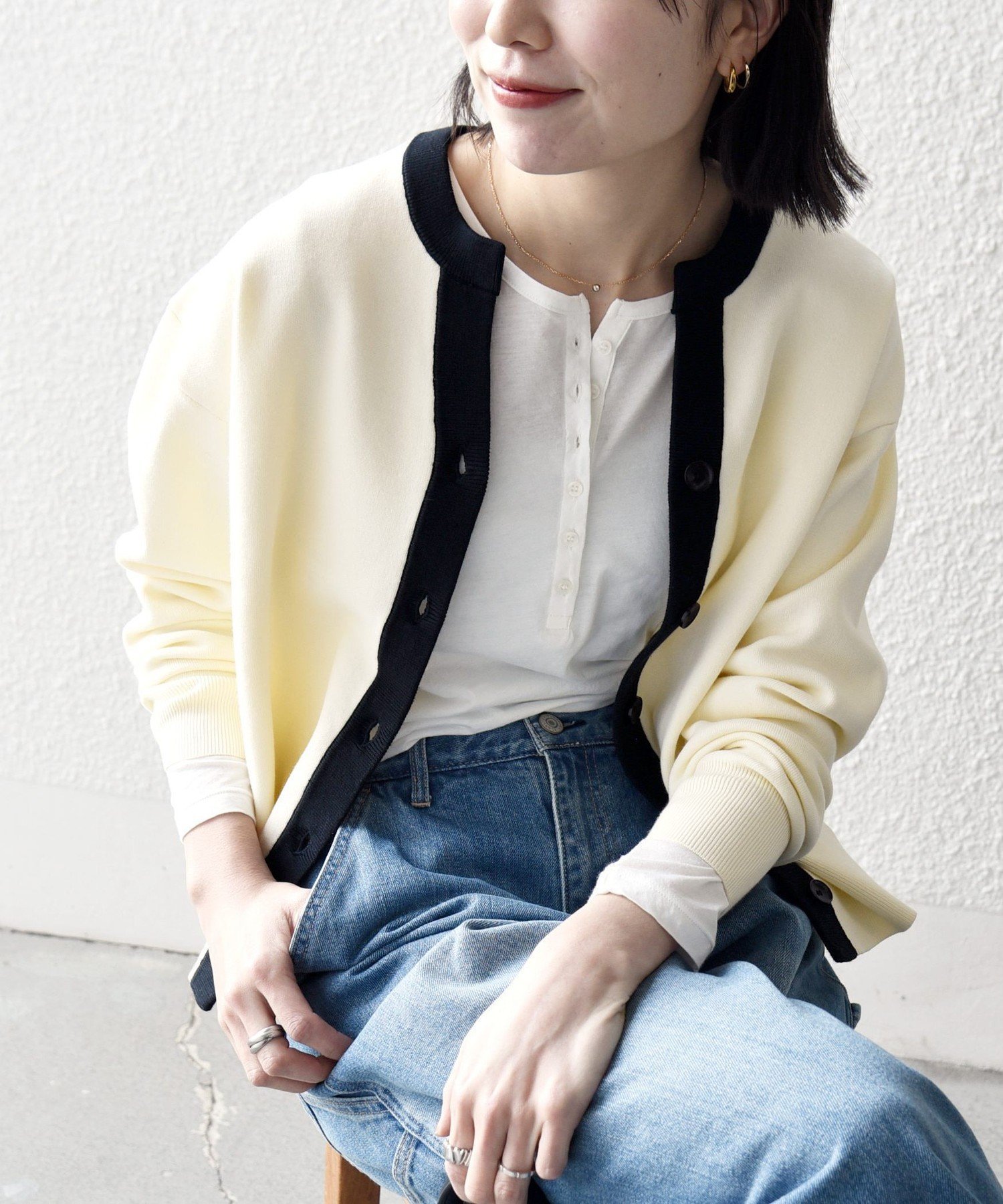 【シップス フォー ウィメン/SHIPS】のSHIPS any 手洗い可能 バイカラー スキッパー ニット カーディガン インテリア・キッズ・メンズ・レディースファッション・服の通販 founy(ファニー) 　ファッション　Fashion　レディースファッション　Fashion for Women　トップス・カットソー　Cut & Sew Tops　ニット　Knit Tops & Sweaters　カーディガン・羽織り　Layered Style Cardigans　春　Spring　洗える　Machine Washable　カーディガン　Cardigan, Knitwear　ショルダー　Shoulder, Shoulder Strap　スキッパー　Skipper, Open Collar　ドロップ　Drop Shoulder, Dropped Style　フェミニン　Feminine, Girly　ボーダー　Border, Stripe　羽織　Haori, Light Jacket　ミックス　Mix, Mixed Style　無地　Plain, Solid Color　リラックス　Relax, Relaxed Fit　ロング　Long, Long-Length　おすすめ　Recommended / Our Picks　2026年　2026　オフホワイト|ID: prp329100004851648 ipo3291000000035704649