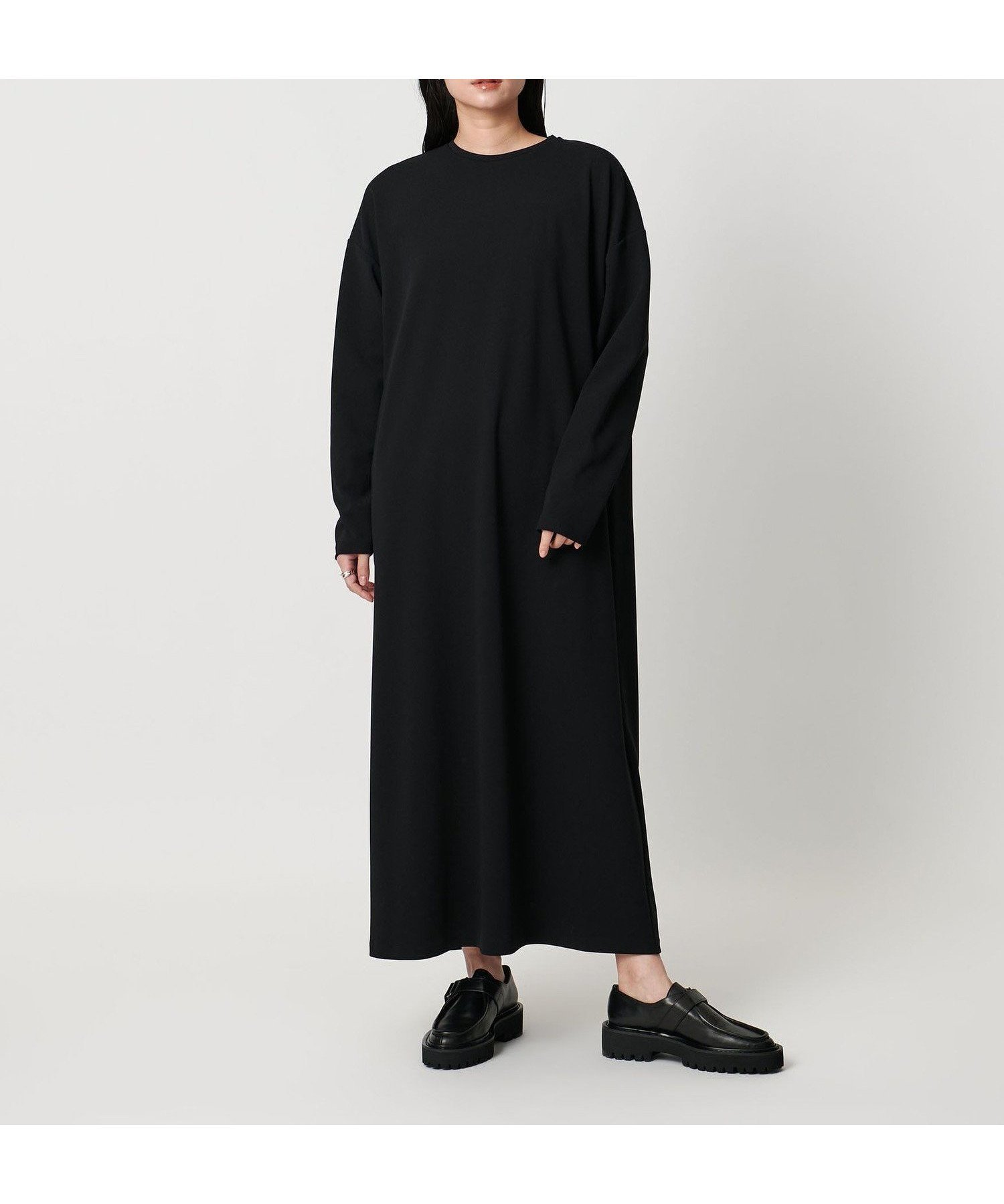 【ユナイテッドアローズ/UNITED ARROWS】のMARW UNITED ARROWS ジャージー ロングスリーブ ワンピース インテリア・キッズ・メンズ・レディースファッション・服の通販 founy(ファニー) 　ファッション　Fashion　レディースファッション　Fashion for Women　ワンピース　Dresses　カーディガン　Cardigan, Knitwear　ジャケット　Jacket, Outerwear　スリーブ　Sleeve, Long Sleeve / Short Sleeve　人気　Popular, Best Seller　ポケット　Pocket, Pocket Detail　ロング　Long, Long-Length　ビジネス 仕事 通勤　Business / Work / Commuting　BLACK|ID: prp329100004851753 ipo3291000000035603235