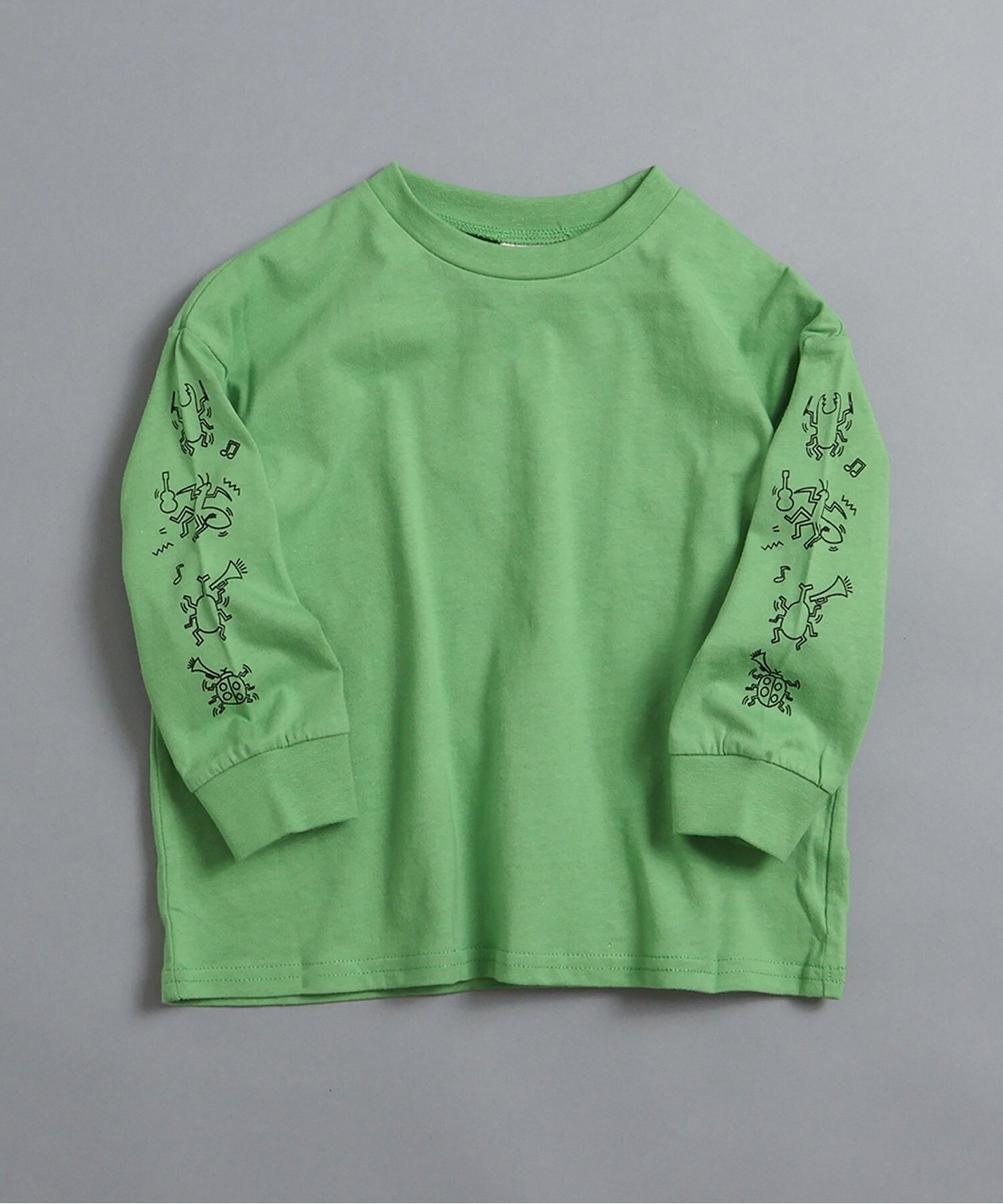 【エフオー オンラインストア/F.O.Online Store / KIDS】のWEB限定 袖イロイロプリントTシャツ インテリア・キッズ・メンズ・レディースファッション・服の通販 founy(ファニー) 　ファッション　Fashion　キッズファッション　Fashion for Kids　プリント　Print, Printed Pattern　人気　Popular, Best Seller　長袖　Long Sleeve, Full Sleeve　グリーン|ID: prp329100004852176 ipo3291000000035991583