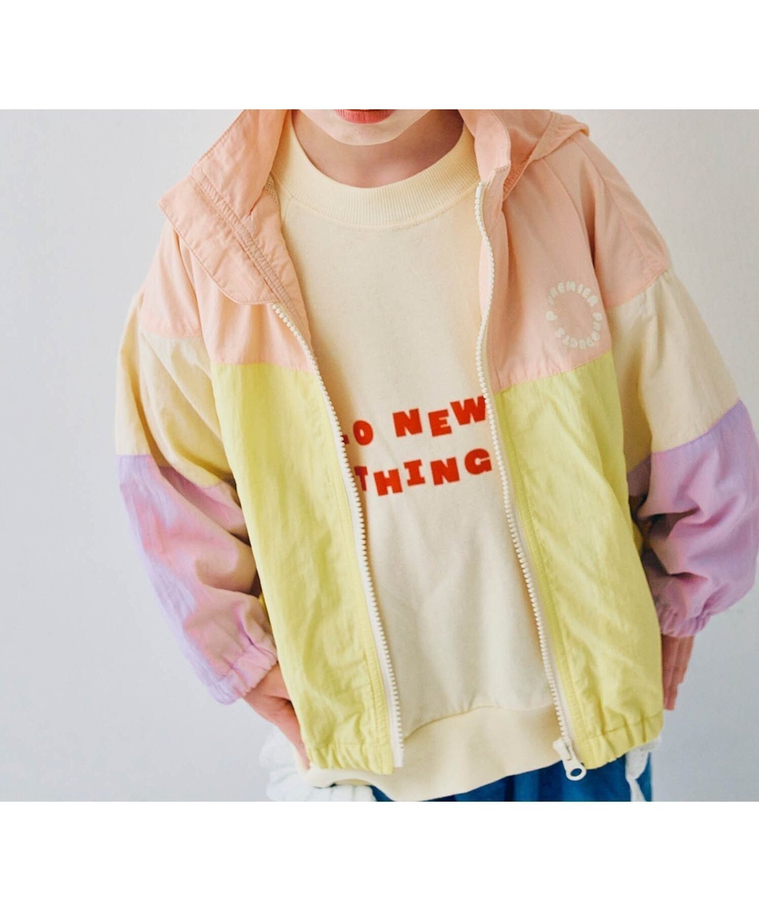 【エフオー オンラインストア/F.O.Online Store / KIDS】のマルチカラーウィンドブレーカー インテリア・キッズ・メンズ・レディースファッション・服の通販 founy(ファニー) 　ファッション　Fashion　キッズファッション　Fashion for Kids　コンパクト　Compact, Small Size　ループ　Loop, Loop Knit　切替　Switching, Contrast Panel　春　Spring　ピンク|ID: prp329100004852218 ipo3291000000036205422