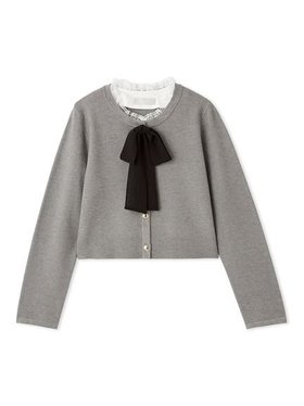 【セルフォード/CELFORD】のデタッチャブルリボン カラーカーディガン 人気、トレンドファッション・服の通販 founy(ファニー) ファッション Fashion レディースファッション Fashion for Women トップス・カットソー Cut & Sew Tops カーディガン・羽織り Layered Style Cardigans カーディガン Cardigan, Knitwear シンプル Simple, Minimal ジャケット Jacket, Outerwear スマート Smart, Elegant ボックス Boxy, Box Shape リボン Ribbon, Bow レース Lace, Lace Fabric |ID:prp329100004853029