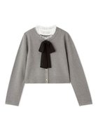 【セルフォード/CELFORD】のデタッチャブルリボン カラーカーディガン 人気、トレンドファッション・服の通販 founy(ファニー) ファッション Fashion レディースファッション Fashion for Women トップス・カットソー Cut & Sew Tops カーディガン・羽織り Layered Style Cardigans カーディガン Cardigan, Knitwear シンプル Simple, Minimal ジャケット Jacket, Outerwear スマート Smart, Elegant ボックス Boxy, Box Shape リボン Ribbon, Bow レース Lace, Lace Fabric thumbnail GRY[006]|ID: prp329100004853029 ipo3291000000036268766