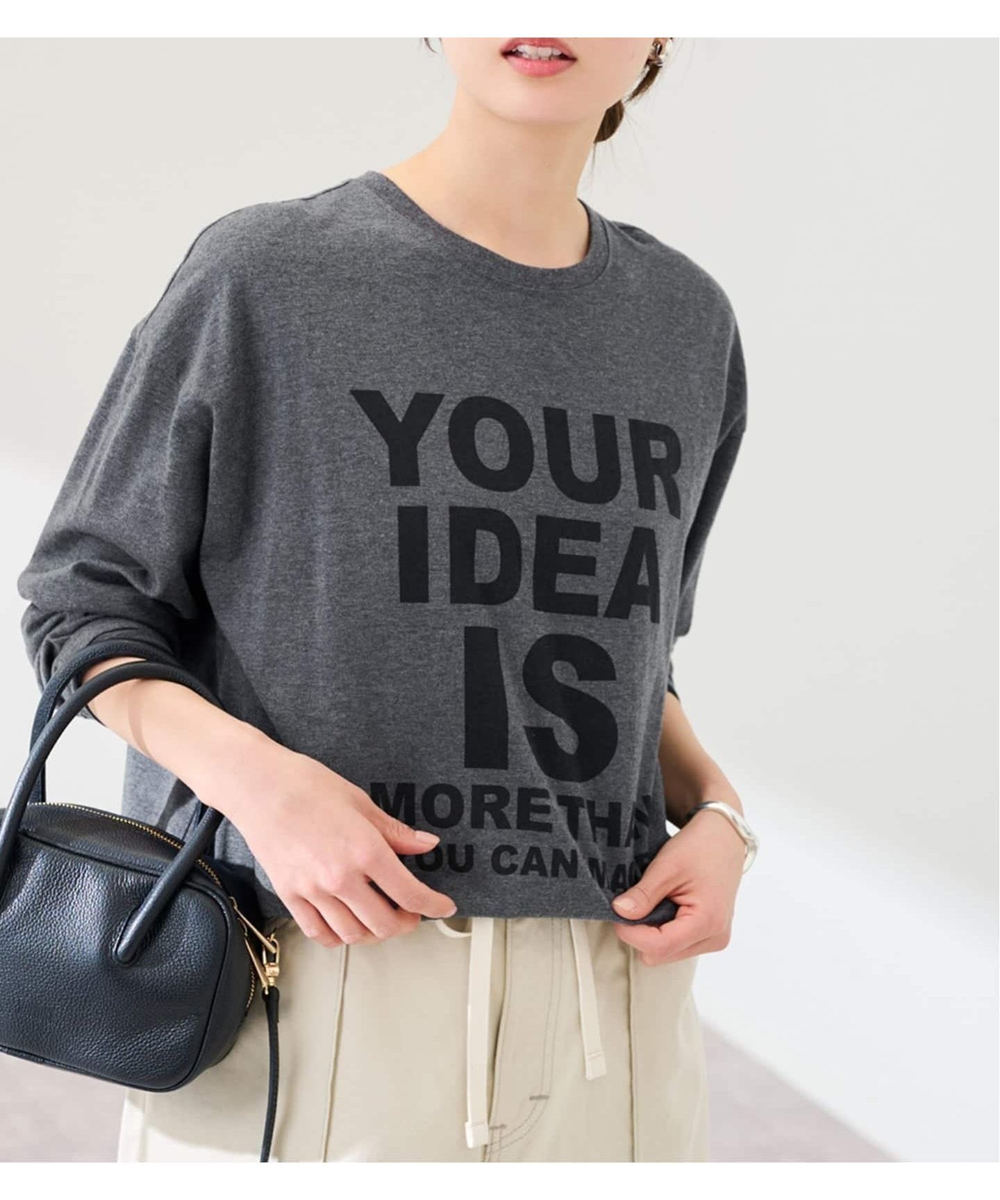 【フレームワーク/FRAMeWORK】の≪WEB限定 / 追加≫ロゴロンTee インテリア・キッズ・メンズ・レディースファッション・服の通販 founy(ファニー) 　ファッション　Fashion　レディースファッション　Fashion for Women　トップス・カットソー　Cut & Sew Tops　ロングTシャツ・Tシャツ　Longline T-Shirts & Tees　インナー　Innerwear　コンパクト　Compact, Small Size　プリント　Print, Printed Pattern　ベーシック　Basic, Essential　再入荷　Restock / Back in Stock　グレー|ID: prp329100004853108 ipo3291000000036160453