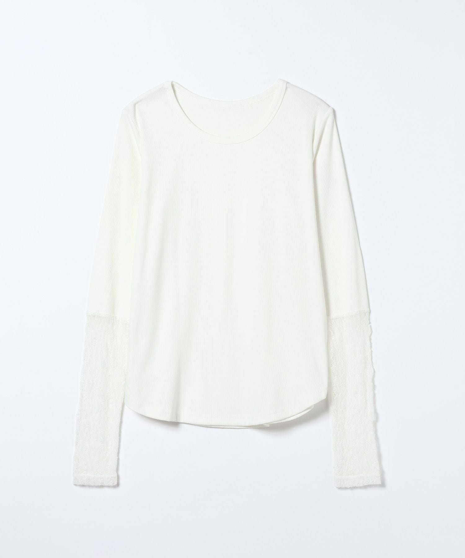 【ジーナシス/JEANASiS】のドッキングテレコLS TEE インテリア・キッズ・メンズ・レディースファッション・服の通販 founy(ファニー) 　ファッション　Fashion　レディースファッション　Fashion for Women　おすすめ　Recommended / Our Picks　インナー　Innerwear　カーディガン　Cardigan, Knitwear　サロペ　Salopette, Salopette Dress　ジャケット　Jacket, Outerwear　スウェット / スエット　Sweatshirt, Sweatwear　ストレッチ　Stretch, Stretchy Fabric　テレコ　Ribbed, Rib Stitch　トレンド　Trend, Trending Now　ドッキング　Docking, Mixed Material　フィット　Fit, Slim Fit　ラウンド　Round, Round Neck　レース　Lace, Lace Fabric　今季　This Season, Current Season　ホワイト×ホワイト|ID: prp329100004853119 ipo3291000000035648342