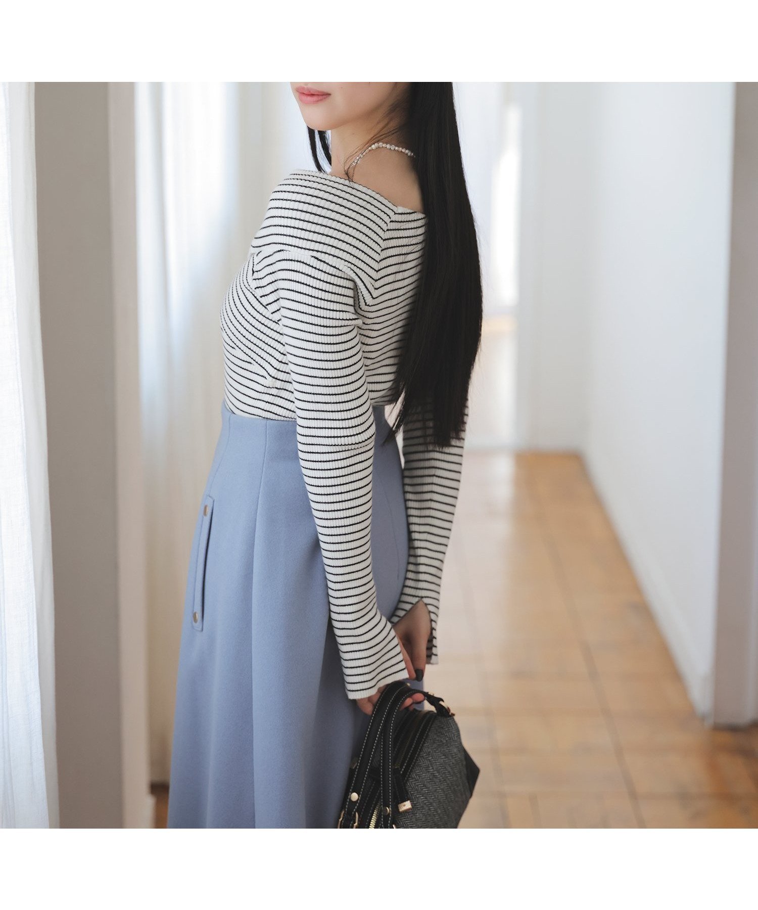 【ナチュラル ビューティー ベーシック/NATURAL BEAUTY BASIC】の圧縮ジャージーシリーズ フレアスカート インテリア・キッズ・メンズ・レディースファッション・服の通販 founy(ファニー) 　雑誌掲載アイテム　Magazine Picks & Fashion Features　ファッション雑誌　Fashion Magazines　オッジ　Oggi　ファッション　Fashion　レディースファッション　Fashion for Women　スカート　Skirts　Aライン・フレアスカート　A-Line & Flared Skirts　ストレッチ　Stretch, Stretchy Fabric　ドット　Polka Dot, Dot Pattern　フレア　Flare, Flared　フロント　Front, Front Design　ポケット　Pocket, Pocket Detail　エレガント 上品　Elegant　A/W・秋冬　Autumn/Winter　雑誌　Magazine, Fashion Magazine　ブルー|ID: prp329100004853278 ipo3291000000035649332