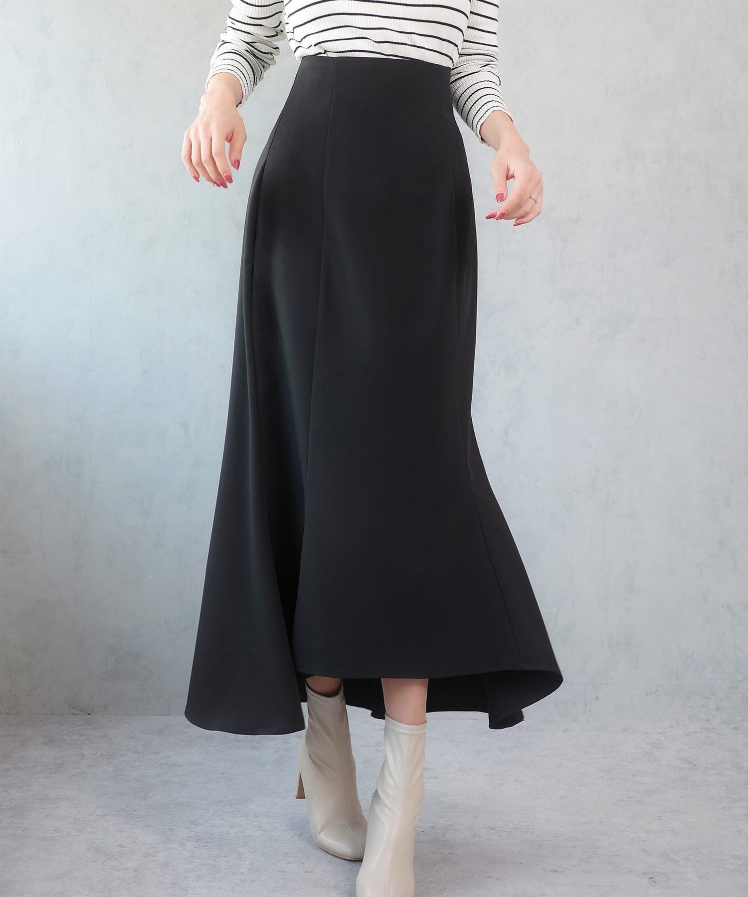 【ジュノア/JUNOAH】のセネア レースアップマーメイドスカート インテリア・キッズ・メンズ・レディースファッション・服の通販 founy(ファニー) 　ファッション　Fashion　レディースファッション　Fashion for Women　スカート　Skirts　ブラック|ID: prp329100004853378 ipo3291000000035649743