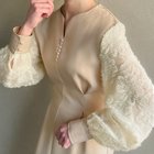 【ジュノア/JUNOAH】のシャギースリーブウエストタックワンピース 人気、トレンドファッション・服の通販 founy(ファニー) ファッション Fashion レディースファッション Fashion for Women ワンピース Dresses thumbnail ライトベージュ|ID: prp329100004853526 ipo3291000000035803531