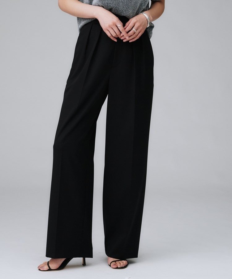 【アンタイトル/UNTITLED】の【洗える/はっ水/後ろウエストゴム】ストレッチ2タックワイドパンツ 人気、トレンドファッション・服の通販 founy(ファニー) 　ファッション　Fashion　レディースファッション　Fashion for Women　パンツ　Pants & Trousers　洗える　Machine Washable　軽量　Lightweight, Ultra Light　ストレッチ　Stretch, Stretchy Fabric　スマート　Smart, Elegant　センター　Center, Center Line　バランス　Balance, Style Balance　ベーシック　Basic, Essential　ポケット　Pocket, Pocket Detail　おすすめ　Recommended / Our Picks　 other-1|ID: prp329100004853849 ipo3291000000035669003