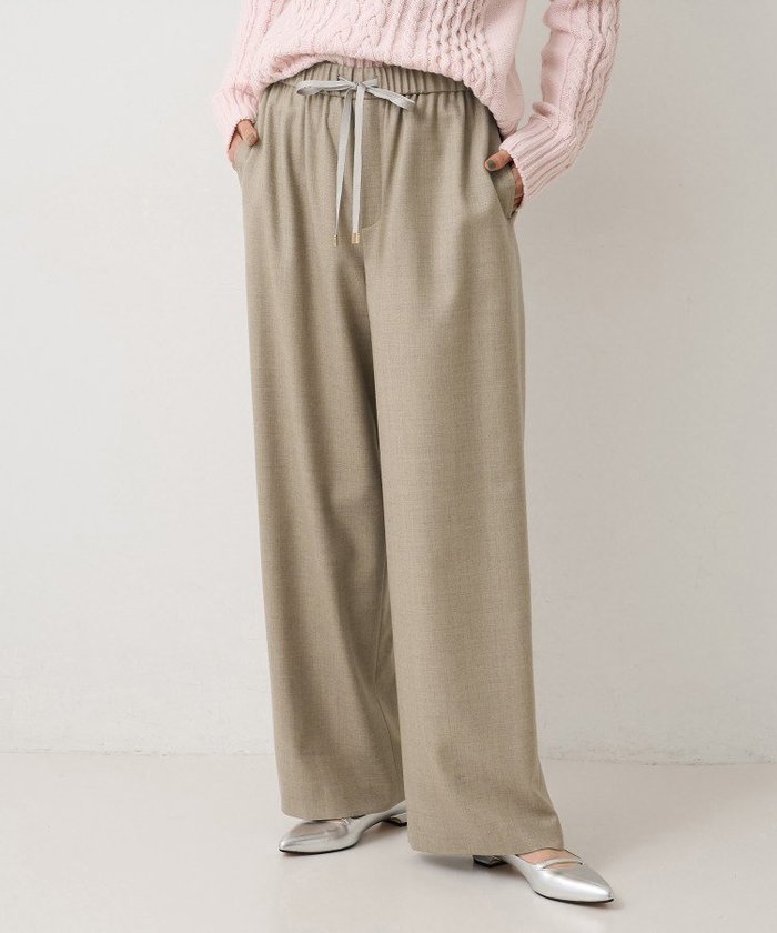 【アンタイトル/UNTITLED】の【ウエストゴム/リラックス】ソフトフラノワイドパンツ インテリア・キッズ・メンズ・レディースファッション・服の通販 founy(ファニー) https://founy.com/ ファッション Fashion レディースファッション Fashion for Women パンツ Pants & Trousers ストライプ Stripe, Striped Pattern スマート Smart, Elegant ドローストリング Drawstring, Pull Cord フォーマル Formal, Dressy ポケット Pocket, Pocket Detail リラックス Relax, Relaxed Fit ワイド Wide, Wide Fit 無地 Plain, Solid Color |ID: prp329100004853863 ipo3291000000035669401