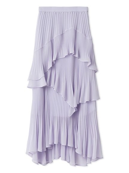 【スナイデル/SNIDEL】のSustainableプリーツティアードスカート インテリア・キッズ・メンズ・レディースファッション・服の通販 founy(ファニー) 　ファッション　Fashion　レディースファッション　Fashion for Women　スカート　Skirts　ティアードスカート　Tiered Skirts　ウェーブ　Wavy Pattern　今季　This Season, Current Season　シアー　Sheer, See-Through　ストレート　Straight, Straight Cut　スマート　Smart, Elegant　ティアードスカート　Tiered Skirt, Flounced Skirt　ドット　Polka Dot, Dot Pattern　人気　Popular, Best Seller　プリーツ　Pleats, Pleated　ラベンダー　Lavender　おすすめ　Recommended / Our Picks　LAV[071]|ID: prp329100004853981 ipo3291000000035672733