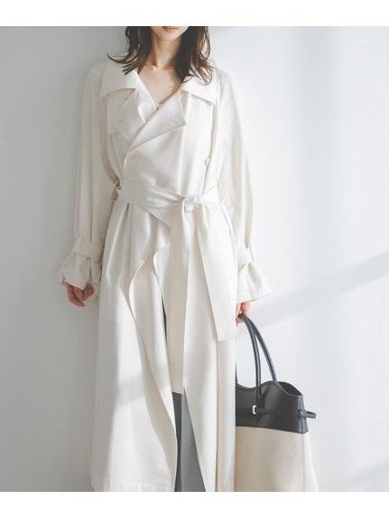 【スナイデル/SNIDEL】のSustainableストールグロストレンチ インテリア・キッズ・メンズ・レディースファッション・服の通販 founy(ファニー) 　ファッション　Fashion　レディースファッション　Fashion for Women　ウェーブ　Wavy Pattern　クラシカル　Classical, Vintage-Inspired　スタンド　Stand Collar, Upright Stand　ストレート　Straight, Straight Cut　ストール　Stole, Wrap　スマート　Smart, Elegant　トレンチ　Trench, Trench Coat　人気　Popular, Best Seller　フロント　Front, Front Design　ヘムライン　Hemline, Bottom Cut　ロング　Long, Long-Length　おすすめ　Recommended / Our Picks　IVR[003]|ID: prp329100004854198 ipo3291000000036036688