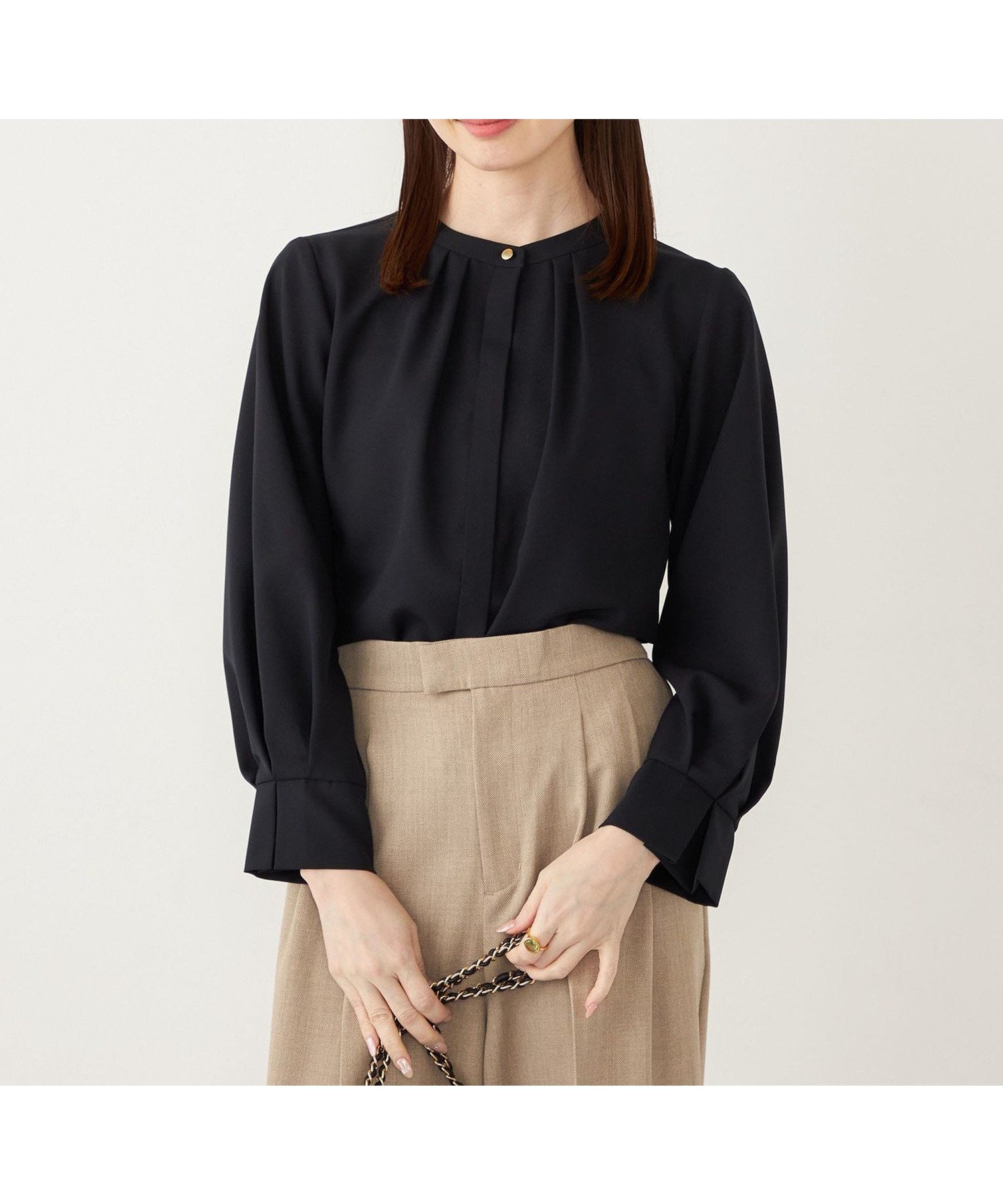 【シップス フォー ウィメン/SHIPS】のSHIPS Colors 洗濯機可能 ジョーゼット タックスリーブ ブラウス 2 インテリア・キッズ・メンズ・レディースファッション・服の通販 founy(ファニー) 　ファッション　Fashion　レディースファッション　Fashion for Women　トップス・カットソー　Cut & Sew Tops　シャツ・ブラウス・オフィスカジュアル　Elegant Blouses & Button-Ups　ジョーゼット　Georgette, Semi-Sheer Fabric　スリーブ　Sleeve, Long Sleeve / Short Sleeve　フロント　Front, Front Design　メンズ　Men's, Menswear　アウトレット　Outlet / Clearance　エレガント 上品　Elegant　ビジネス 仕事 通勤　Business / Work / Commuting　ネイビー|ID: prp329100004854217 ipo3291000000035702571