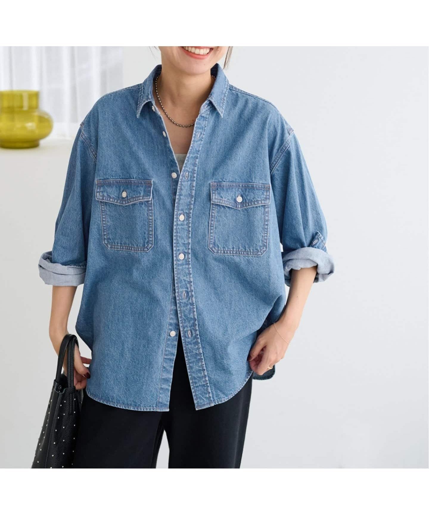 【ジャーナルスタンダード レリューム/JOURNAL STANDARD relume】の《追加5》9oz デニムワークシャツ インテリア・キッズ・メンズ・レディースファッション・服の通販 founy(ファニー) 　ファッション　Fashion　レディースファッション　Fashion for Women　トップス・カットソー　Cut & Sew Tops　シャツ・ブラウス・オフィスカジュアル　Elegant Blouses & Button-Ups　2025年　2025　2025-2026秋冬・A/W　Autumn/Winter 2025–26 AW25–26　おすすめ　Recommended / Our Picks　カーゴパンツ　Cargo Pants, Utility Pants　デニム　Denim, Jeans Material　リラックス　Relax, Relaxed Fit　ロング　Long, Long-Length　ワイド　Wide, Wide Fit　定番　Standard, Basic Item　ブルー A|ID: prp329100004854253 ipo3291000000036269295