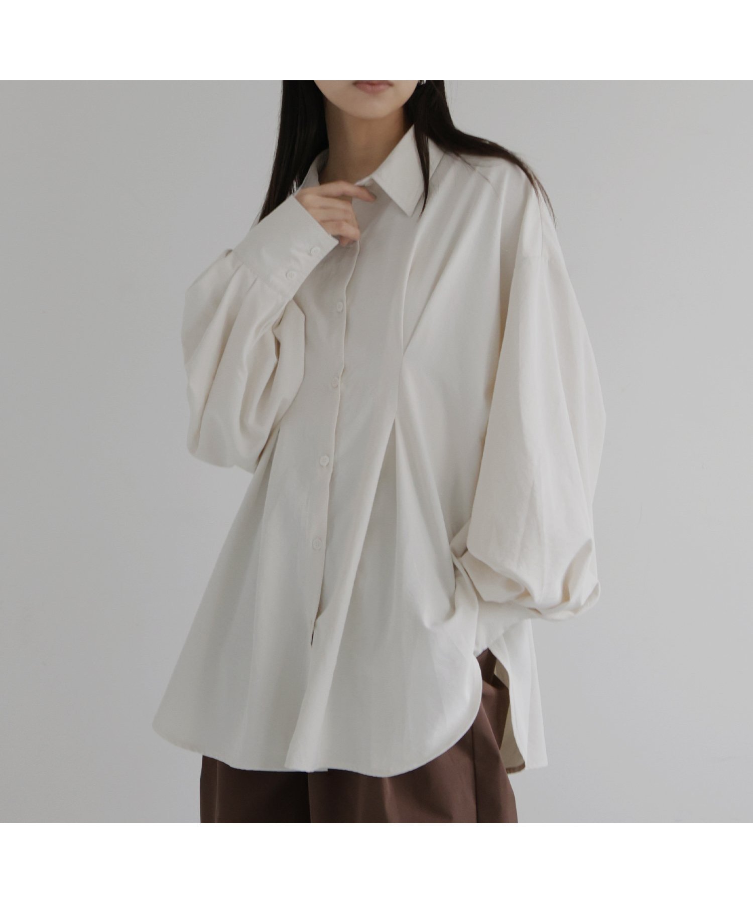 【ヘラム/hellam】の【hellam*HOTARU】合繊ウエストタックシャツ インテリア・キッズ・メンズ・レディースファッション・服の通販 founy(ファニー) 　ファッション　Fashion　レディースファッション　Fashion for Women　トップス・カットソー　Cut & Sew Tops　シャツ・ブラウス・オフィスカジュアル　Elegant Blouses & Button-Ups　アイボリー|ID: prp329100004854258 ipo3291000000036038159