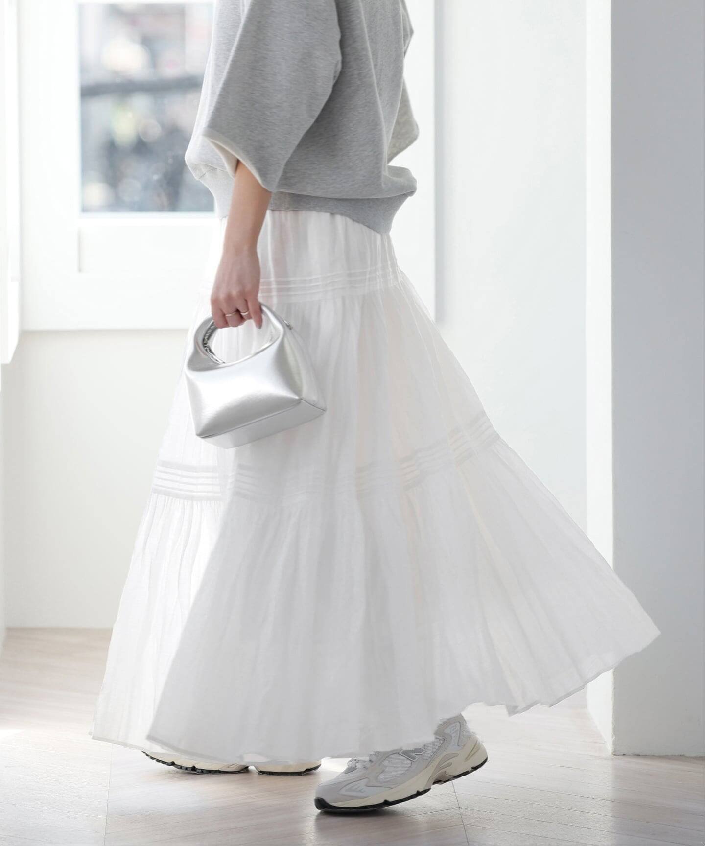 【ジャーナルスタンダード レリューム/JOURNAL STANDARD relume】の《WEB限定追加》コットンボイルクリンクルティアードスカート インテリア・キッズ・メンズ・レディースファッション・服の通販 founy(ファニー) 　ファッション　Fashion　レディースファッション　Fashion for Women　スカート　Skirts　ティアードスカート　Tiered Skirts　春　Spring　トレンド　Trend, Trending Now　ドット　Polka Dot, Dot Pattern　ポケット　Pocket, Pocket Detail　S/S・春夏　SS, Spring/Summer, Warm Season　夏　Summer　旅行　Travel　2026年　2026　ホワイト|ID: prp329100004854357 ipo3291000000036293004