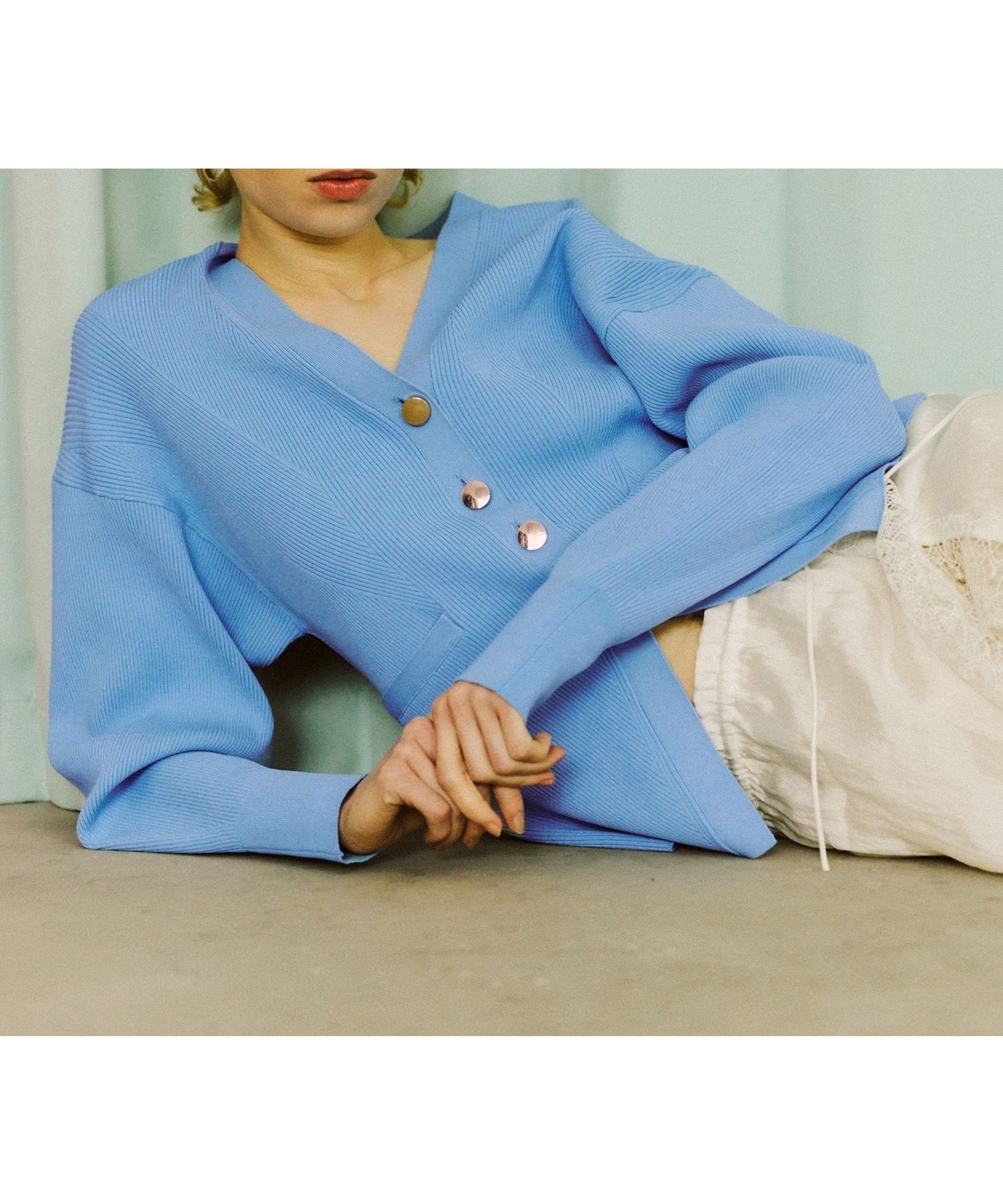 【アダム エ ロペ/ADAM ET ROPE'】の【サステナブル】フォルムリブカーディガン インテリア・キッズ・メンズ・レディースファッション・服の通販 founy(ファニー) 　ファッション　Fashion　レディースファッション　Fashion for Women　トップス・カットソー　Cut & Sew Tops　カーディガン・羽織り　Layered Style Cardigans　オケージョン　Occasion Wear　カーディガン　Cardigan, Knitwear　ジャケット　Jacket, Outerwear　ストレッチ　Stretch, Stretchy Fabric　スリット　Slit, Slit Detail　セットアップ　Set-Up, Coordinated Outfit　センター　Center, Center Line　タイトスカート　Pencil Skirt, Tight Skirt　フロント　Front, Front Design　ポケット　Pocket, Pocket Detail　おすすめ　Recommended / Our Picks　2026年　2026　サックス(48)|ID: prp329100004854795 ipo3291000000036274862