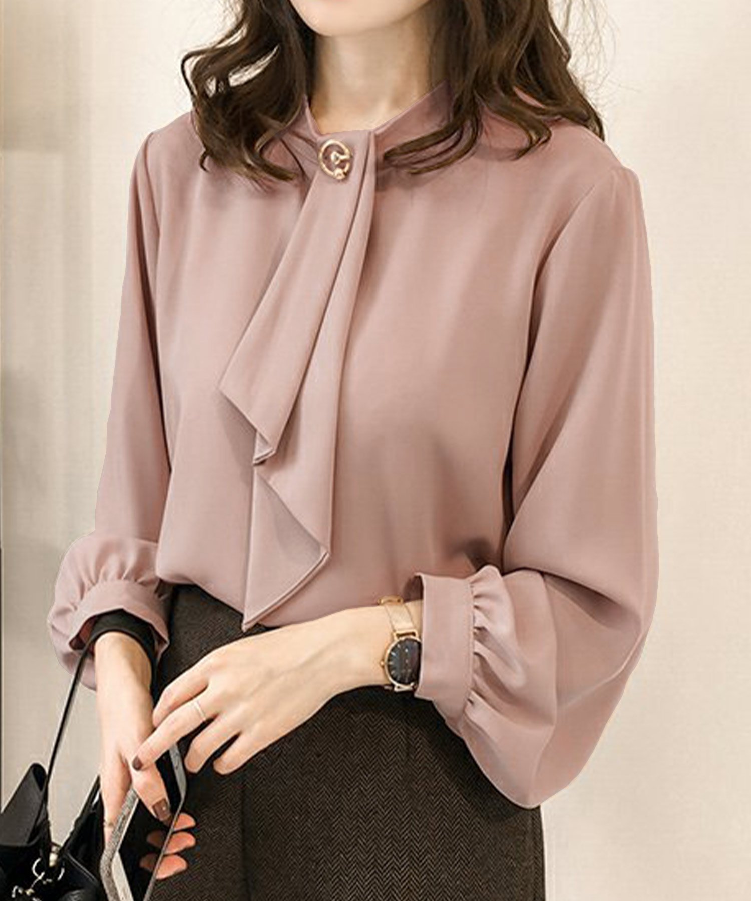 【アミュレット/Amulet】の【Amulet】ボウタイブラウス インテリア・キッズ・メンズ・レディースファッション・服の通販 founy(ファニー) 　ファッション　Fashion　レディースファッション　Fashion for Women　トップス・カットソー　Cut & Sew Tops　シャツ・ブラウス・オフィスカジュアル　Elegant Blouses & Button-Ups　フェミニン　Feminine, Girly　フォーマル　Formal, Dressy　エレガント 上品　Elegant　ライトピンク|ID: prp329100004854805 ipo3291000000036119909