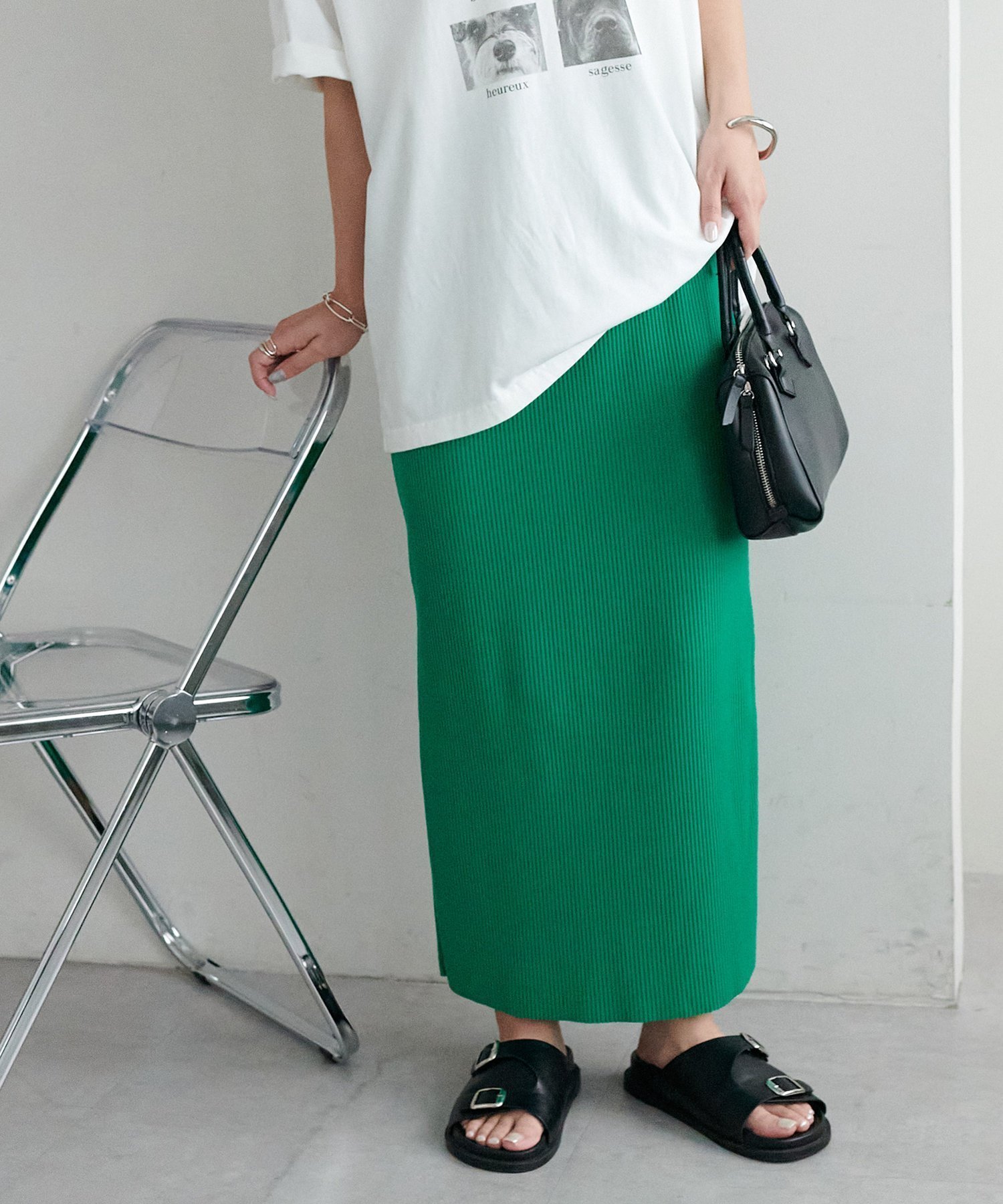 【ディスコート/Discoat】の【3~5サイズ展開/リピーター多数◎】リブカットナロースカート《WEB限定》 インテリア・キッズ・メンズ・レディースファッション・服の通販 founy(ファニー) 　ファッション　Fashion　レディースファッション　Fashion for Women　スカート　Skirts　春　Spring　ショート　Short, Short Length　ジャケット　Jacket, Outerwear　スリット　Slit, Slit Detail　ダウン　Down, Puffer　定番　Standard, Basic Item　バランス　Balance, Style Balance　ビッグ　Big, Oversized　ベスト　Vest, Waistcoat　半袖　Short Sleeve, Half Sleeve　リブニット　Rib Knit, Ribbed Knit　おすすめ　Recommended / Our Picks　ライムグリーン|ID: prp329100004854906 ipo3291000000036275464