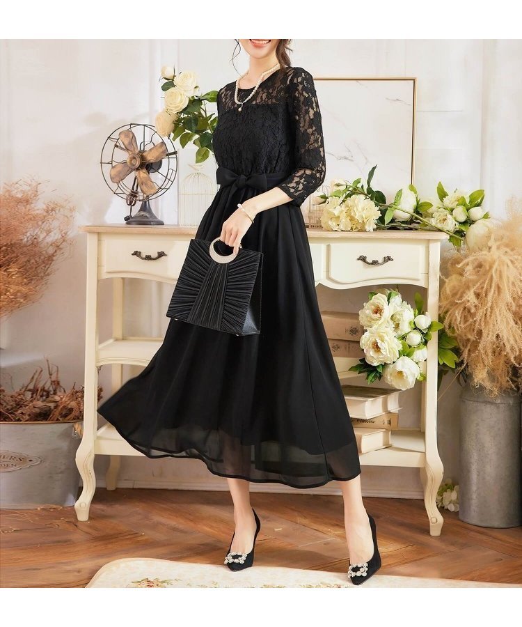 【ドレス/DRESS+】のドレス フォーマルワンピース フォーマルドレス パーティードレス インテリア・キッズ・メンズ・レディースファッション・服の通販 founy(ファニー) ファッション Fashion レディースファッション Fashion for Women ワンピース Dresses フォーマル・パーティードレス・結婚式用ドレス Elegant & Casual Dresses エレガント 上品 Elegant シェイプ Shape, Slim Fit シフォン Chiffon, Lightweight Fabric ドッキング Docking, Mixed Material ドレス Dress, One-Piece フレア Flare, Flared リボン Ribbon, Bow レース Lace, Lace Fabric ブラック|ID: prp329100004854936 ipo3291000000036325116