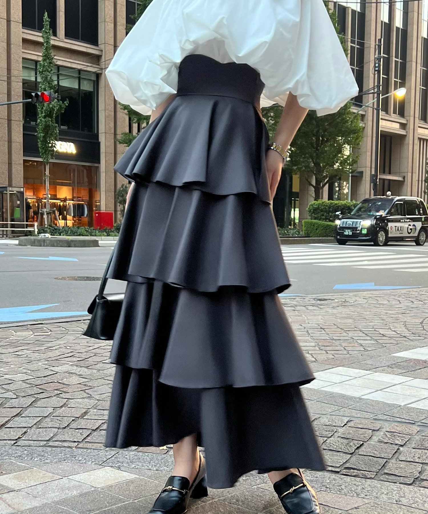 【ジュノア/JUNOAH】のコルセットデザインフリルスカート インテリア・キッズ・メンズ・レディースファッション・服の通販 founy(ファニー) 　ファッション　Fashion　レディースファッション　Fashion for Women　スカート　Skirts　チャコール|ID: prp329100004855735 ipo3291000000036258075