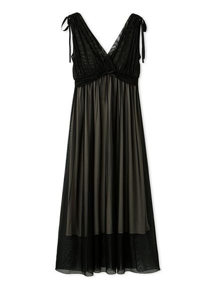 【スナイデル ホーム/SNIDEL HOME】のナイトブラ付きチュールカットソーワンピース インテリア・キッズ・メンズ・レディースファッション・服の通販 founy(ファニー) 　ファッション　Fashion　レディースファッション　Fashion for Women　ワンピース　Dresses　おすすめ　Recommended / Our Picks　なめらか　Smooth, Silky Texture　カットソー　Cut and Sewn Top　カーディガン　Cardigan, Knitwear　クラシカル　Classical, Vintage-Inspired　スマート　Smart, Elegant　チュール　Tulip, Tulip Motif　メッシュ　Mesh, Net Fabric　リボン　Ribbon, Bow　BLK[009]|ID: prp329100004855784 ipo3291000000036334077